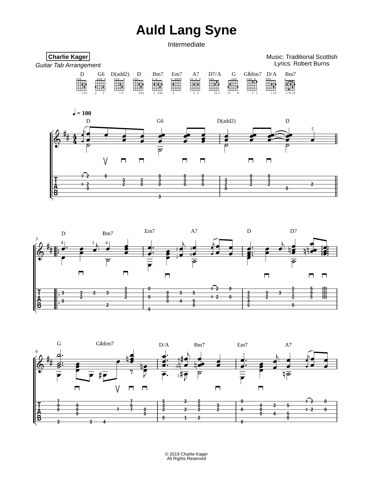 Auld Lang Syne [intermediate]