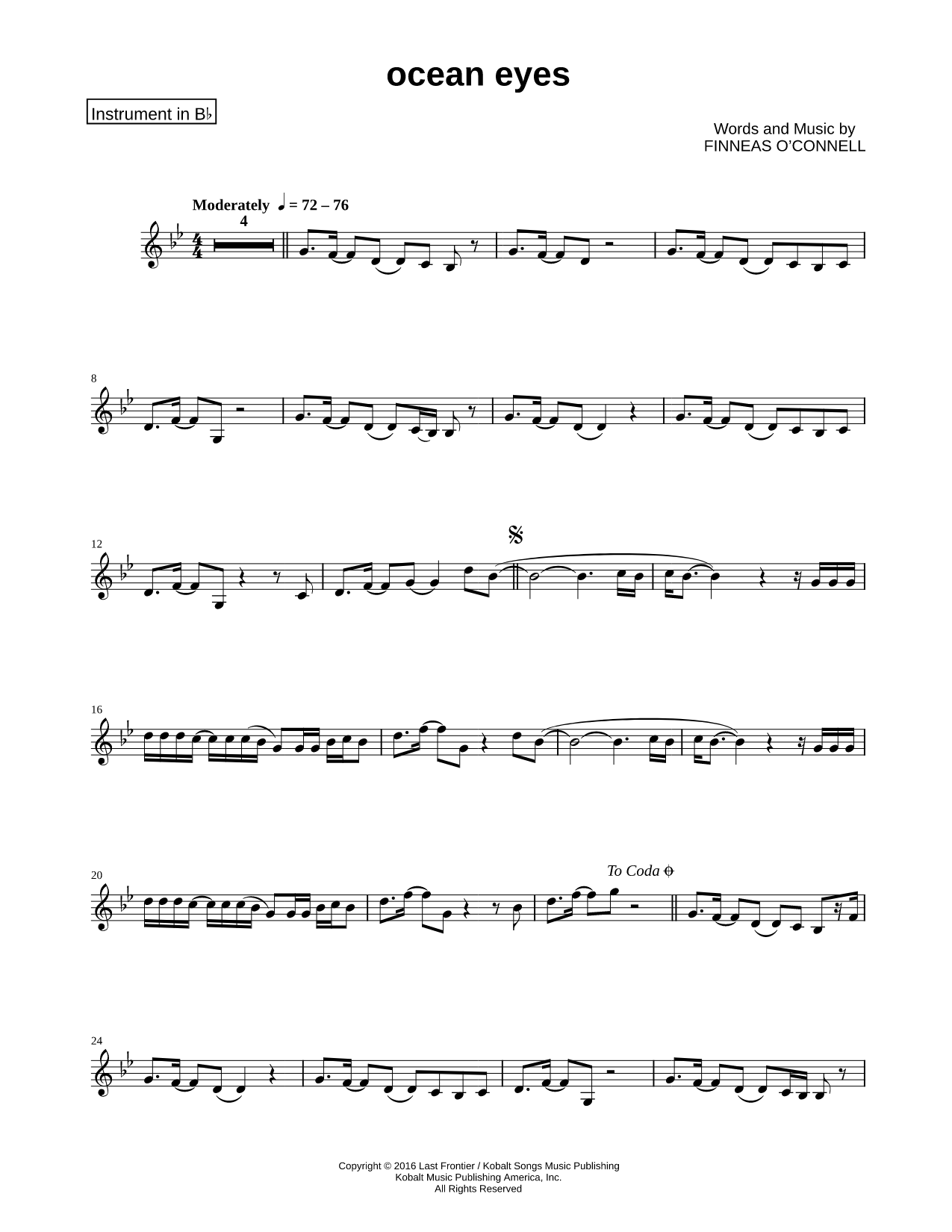 ocean eyes - Bb Instrument