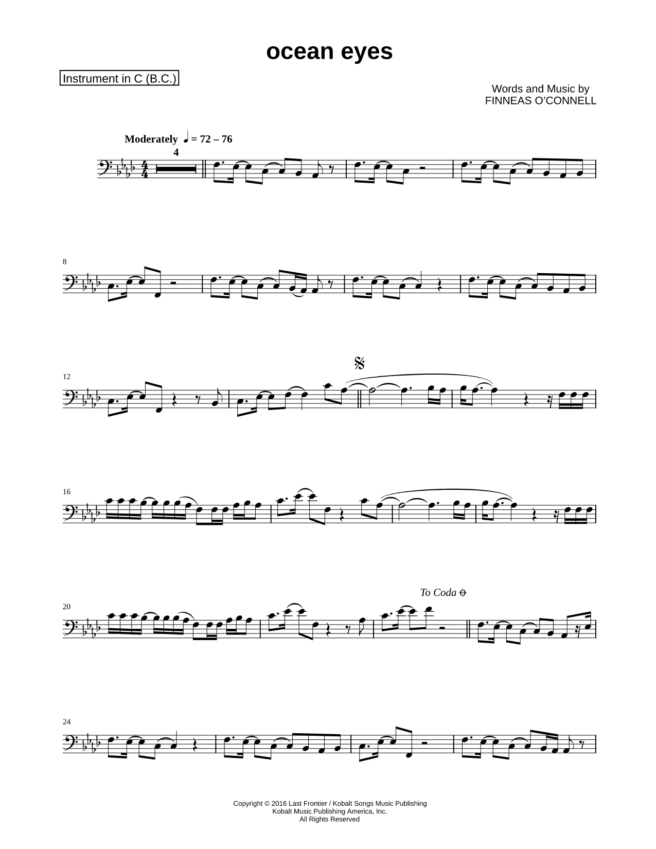 ocean eyes - Bass Clef Instrument