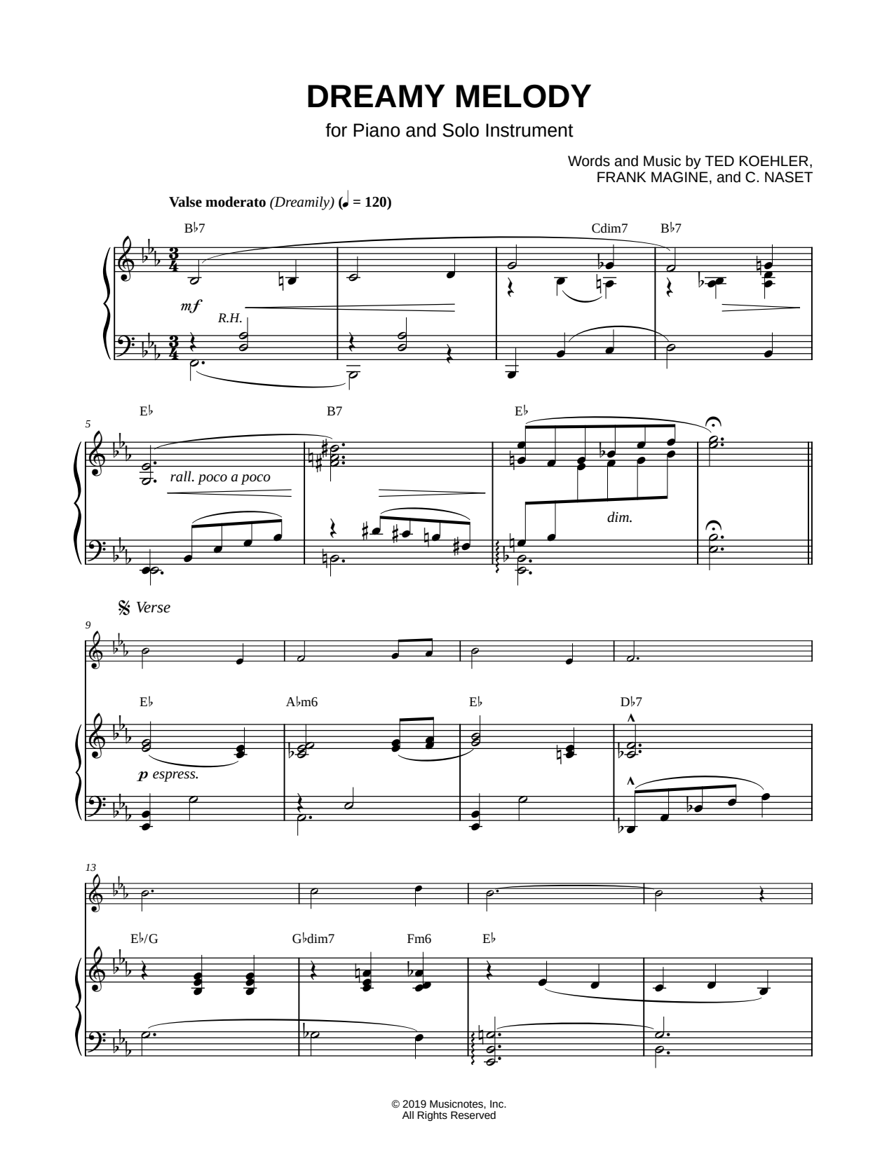Dreamy Melody - Piano Accompaniment