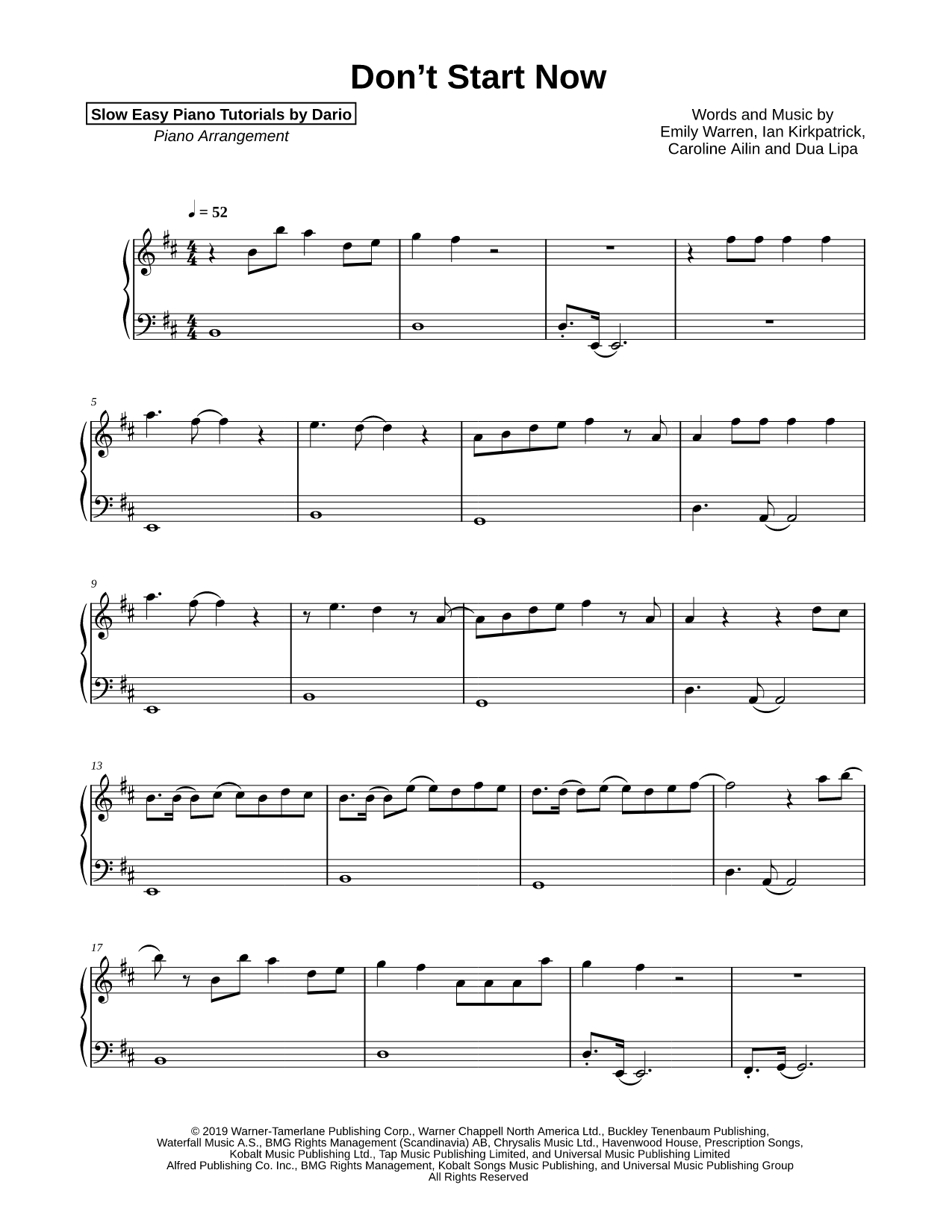 Don't Start Now [Slow Easy Piano Tutorial]
