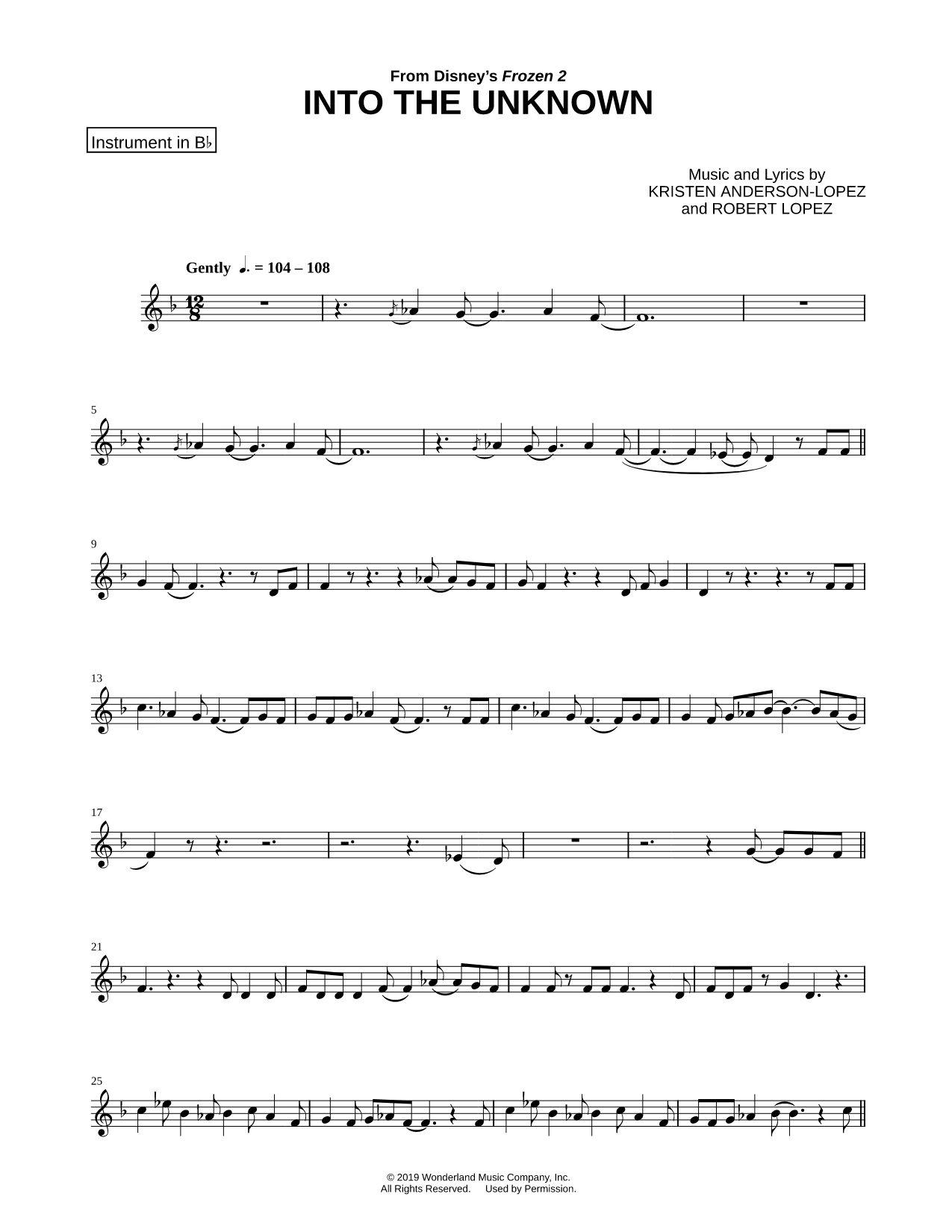 Into the Unknown - Bb Instrument