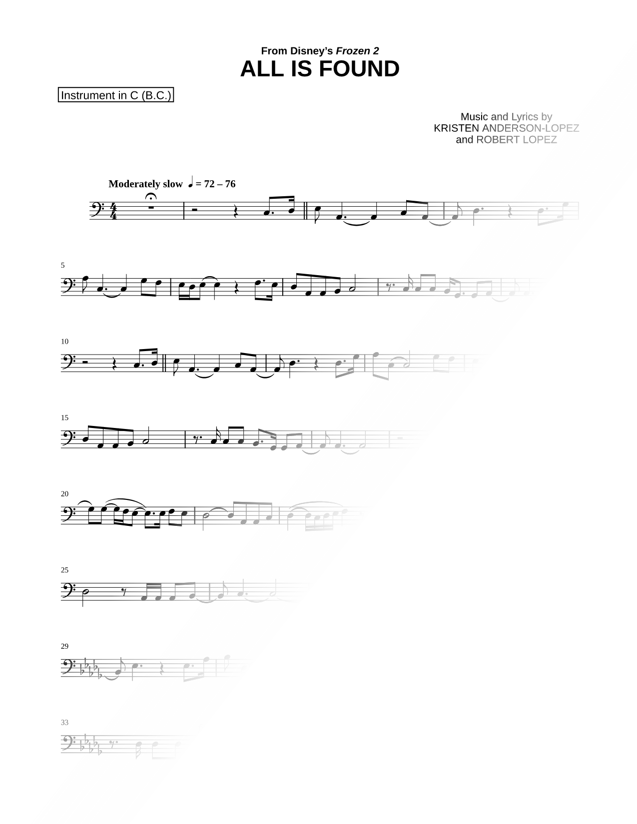 All Is Found - Bass Clef Instrument