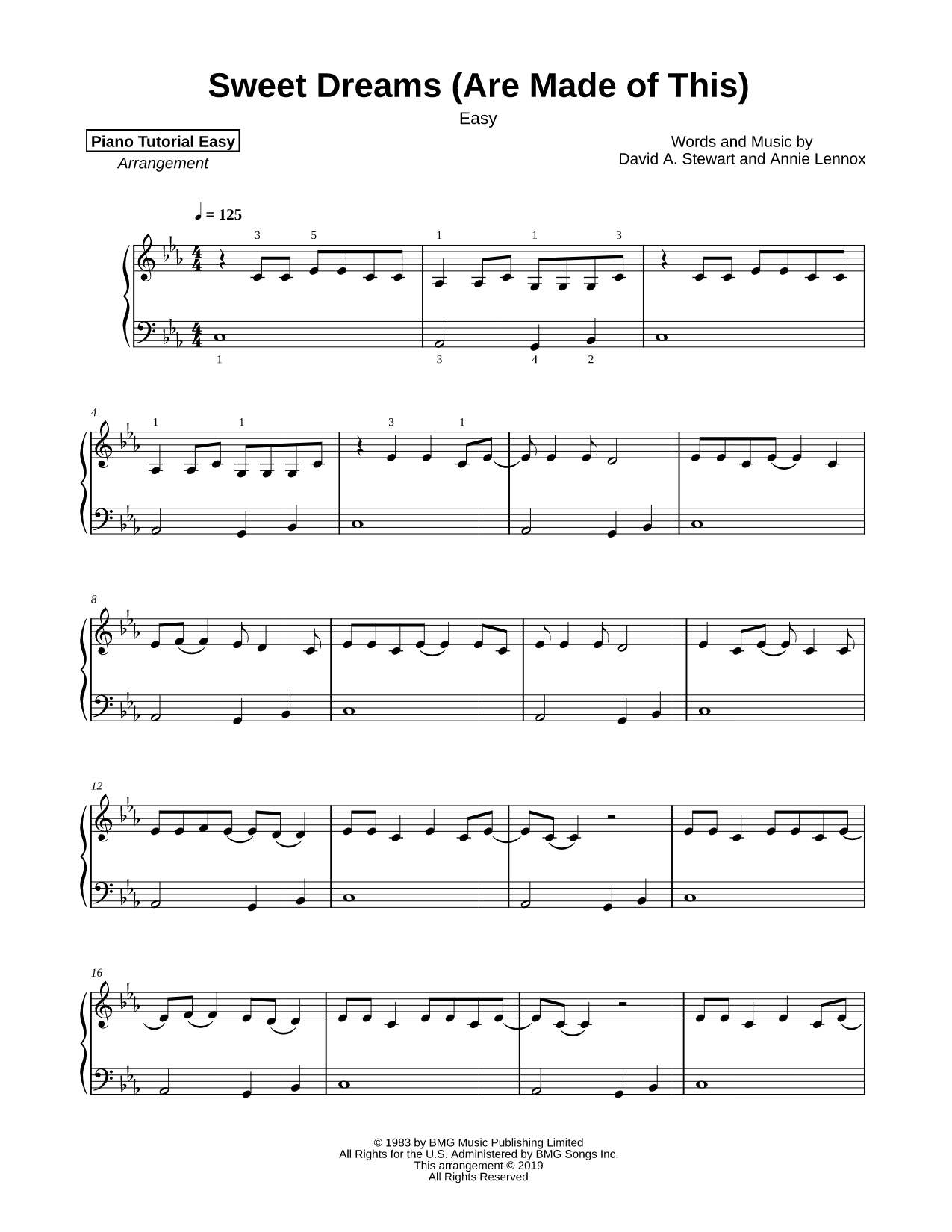 Sweet Dreams (Are Made of This) [easy]