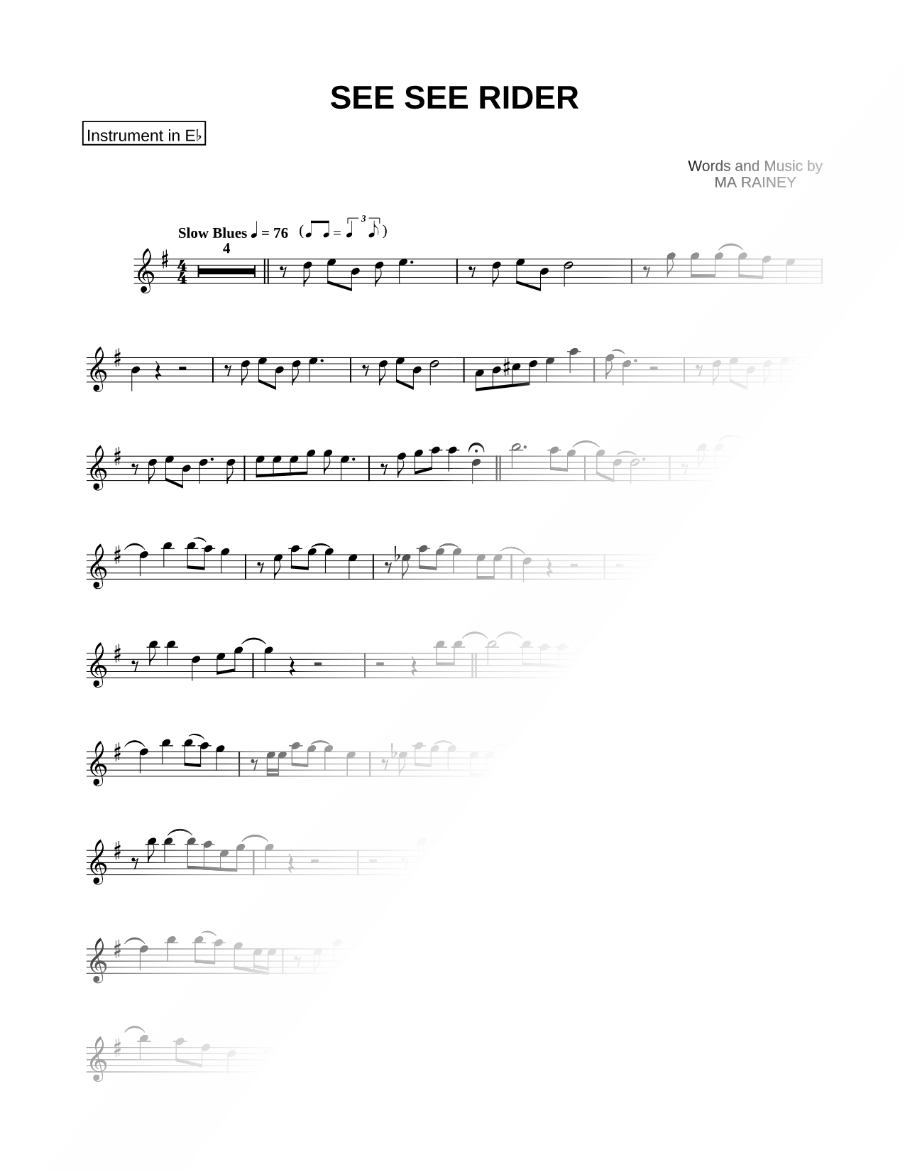 See See Rider - Eb Instrument