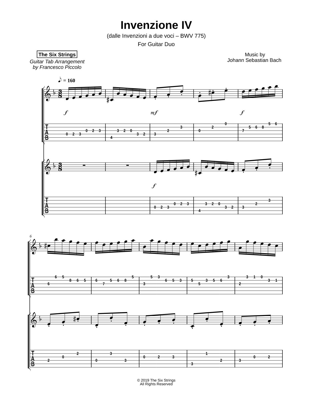 Two Part Invention No. 4 in D Minor, BWV 775