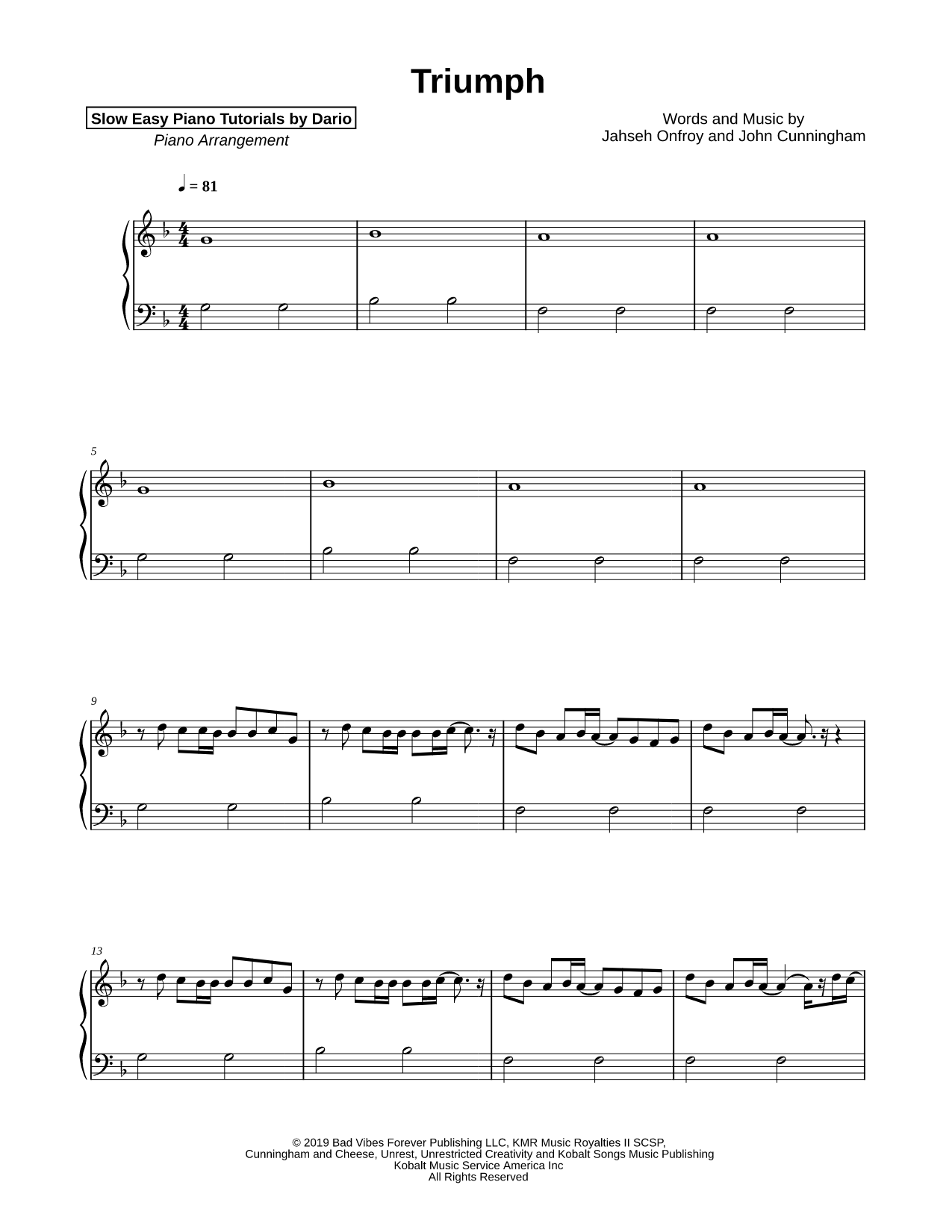 Triumph [Slow Easy Piano Tutorial]
