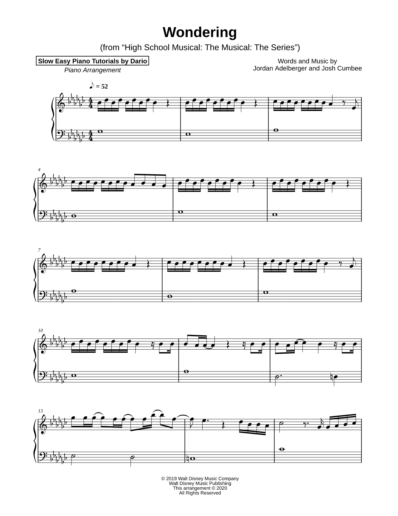 Wondering [Slow Easy Piano Tutorial]