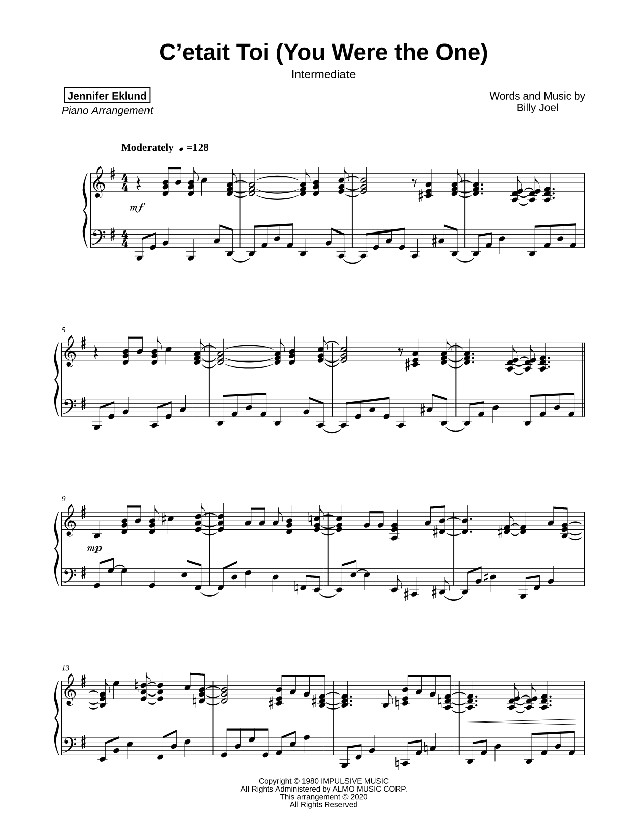 C'etait Toi (You Were the One) [intermediate]