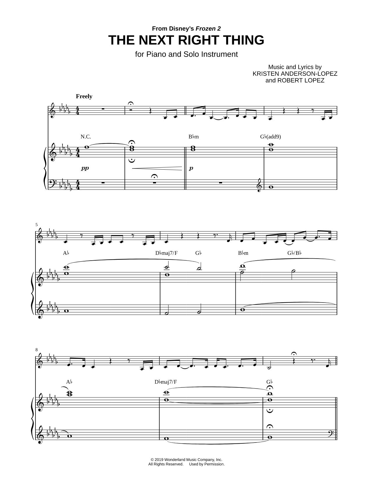 The Next Right Thing - Piano Accompaniment