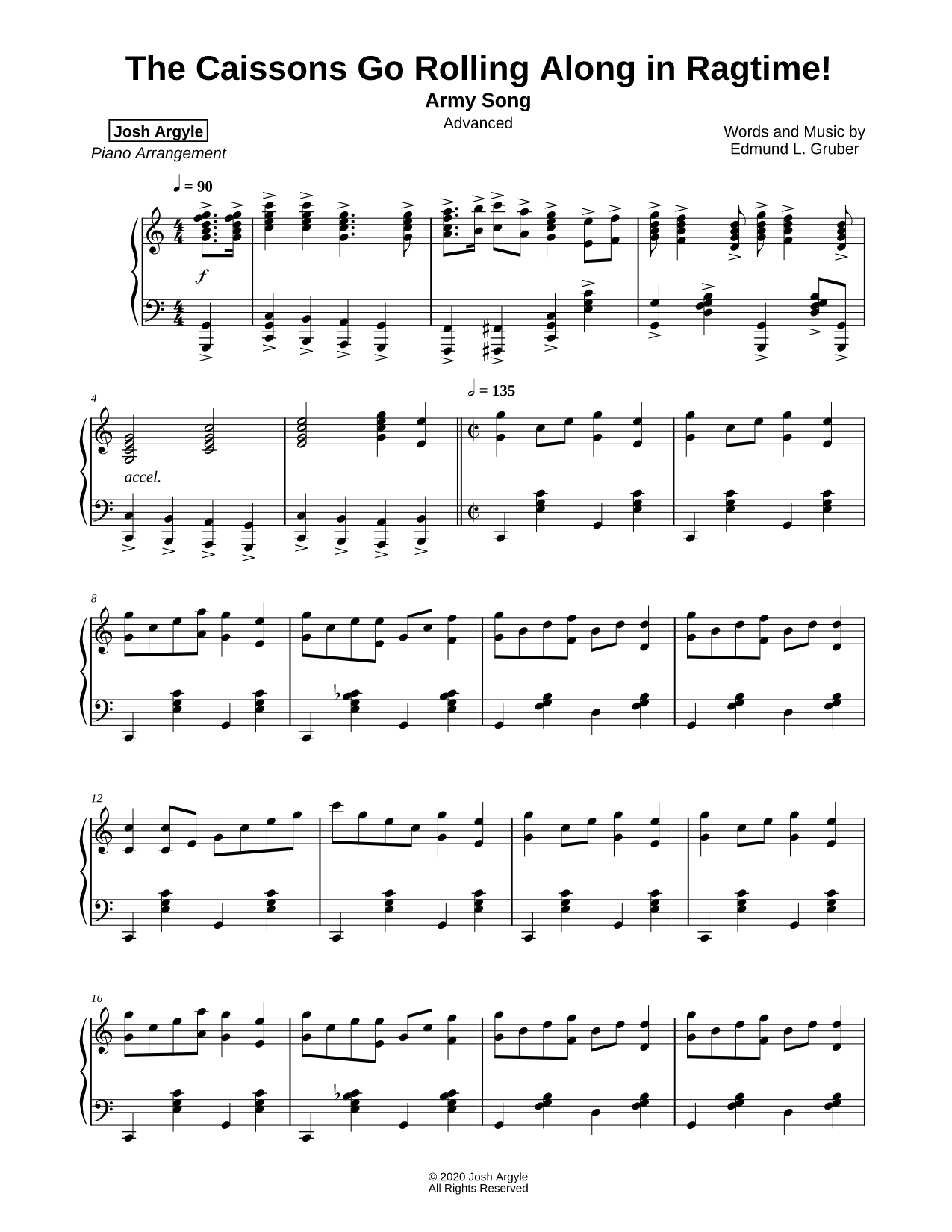 The Caissons Go Rolling Along in Ragtime! [advanced]