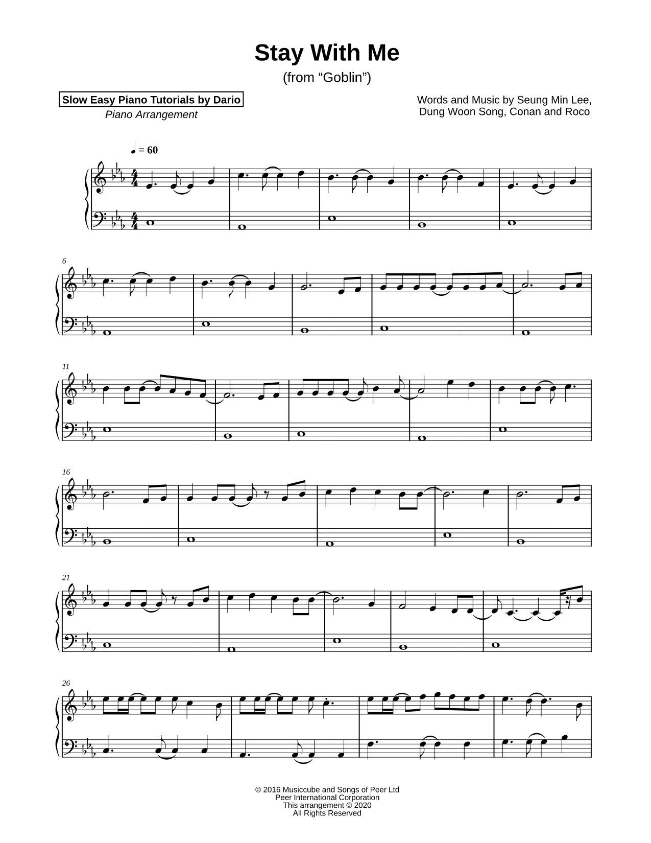 Stay with Me [Slow Easy Piano Tutorial]