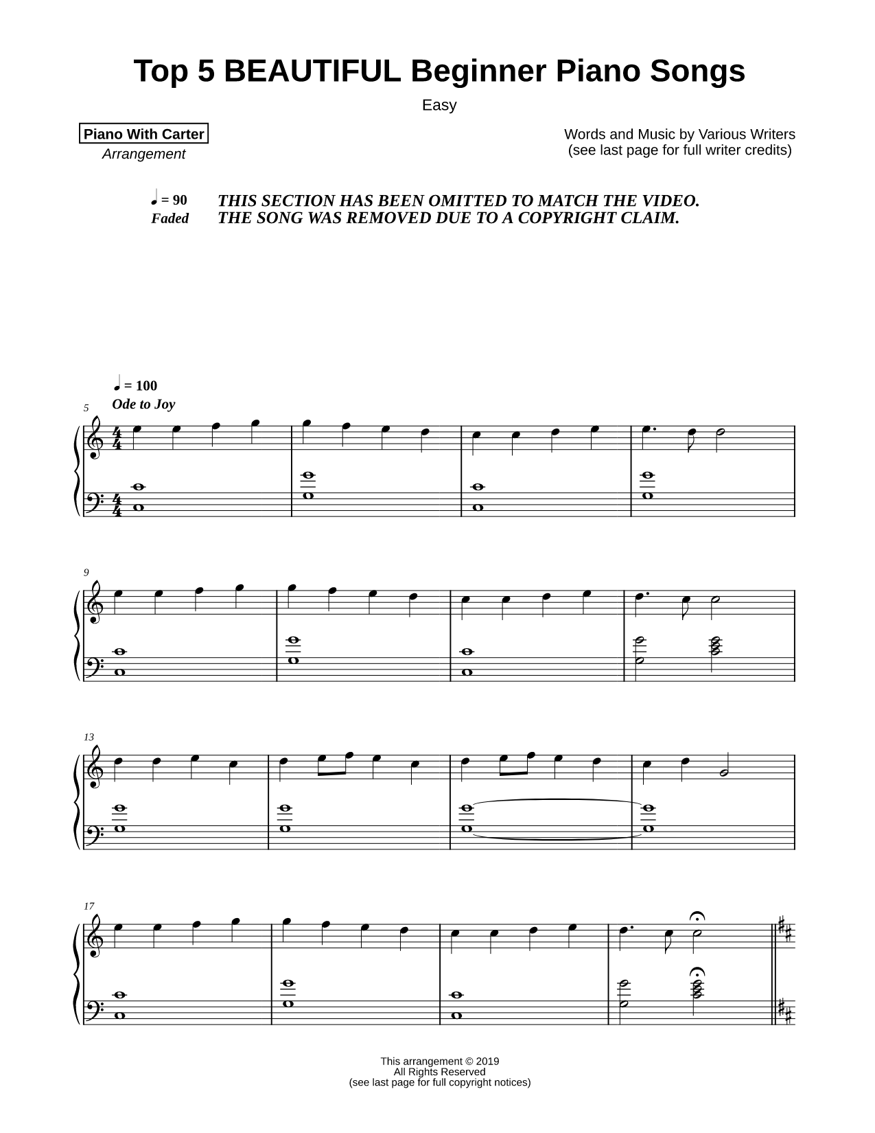 Top 5 BEAUTIFUL Beginner Piano Songs [easy]