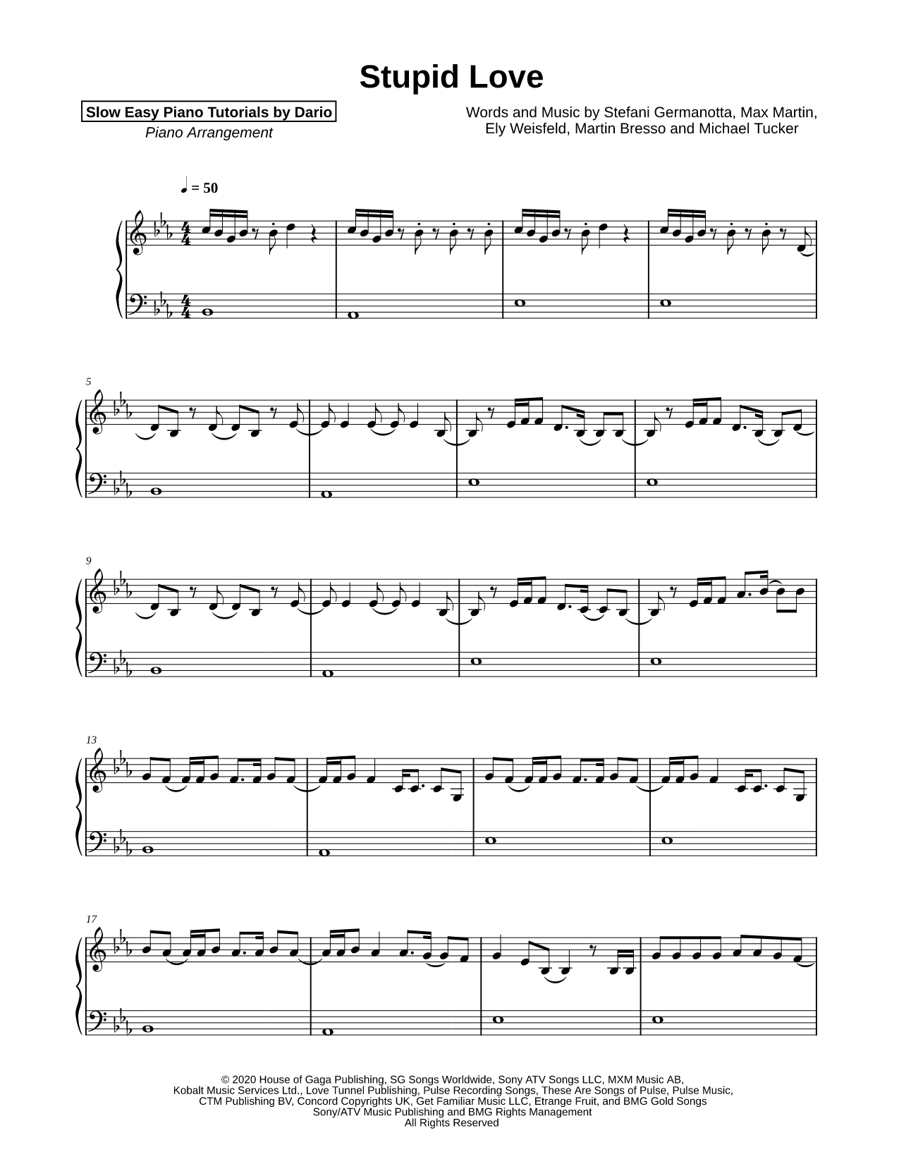 Stupid Love [Slow Easy Piano Tutorial]