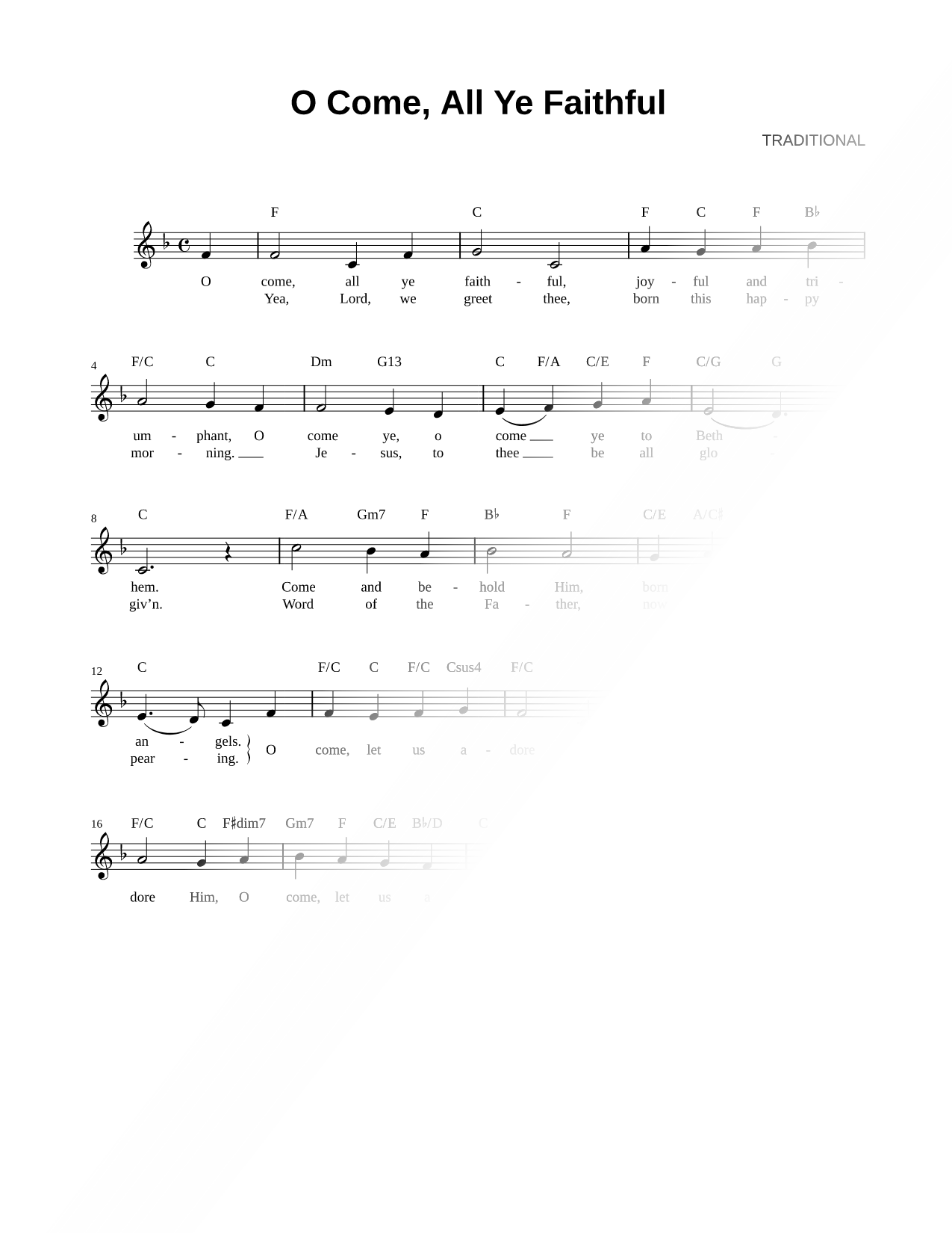 O Come, All Ye Faithful