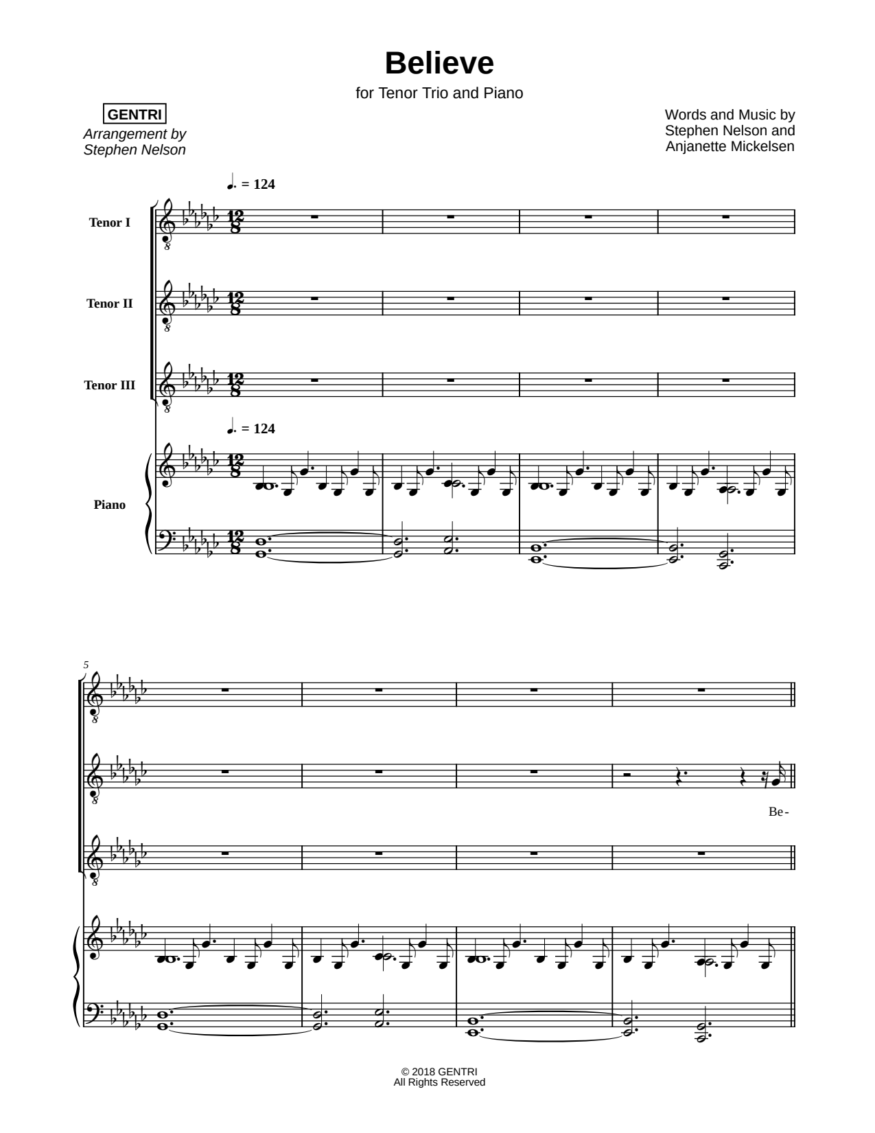 Believe - Tenor Trio & Piano