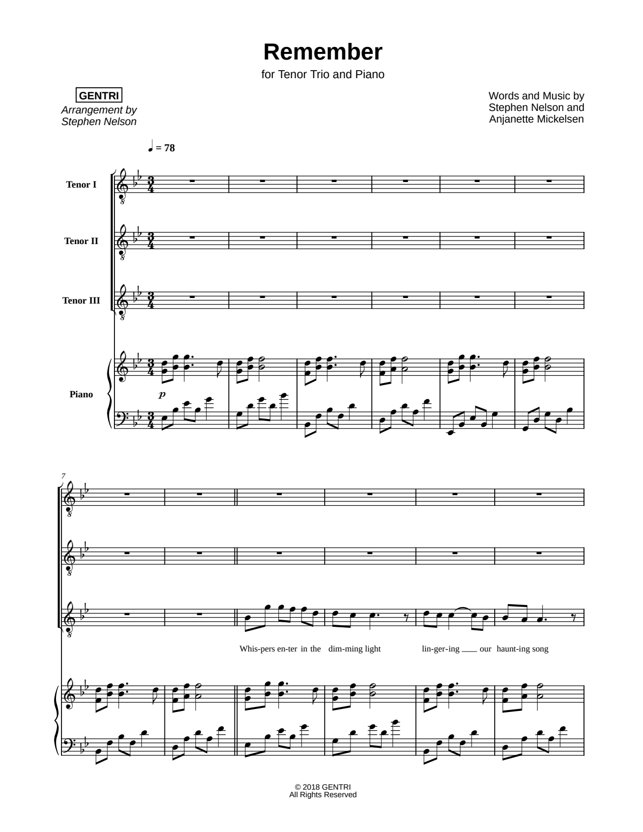 Remember - Tenor Trio & Piano