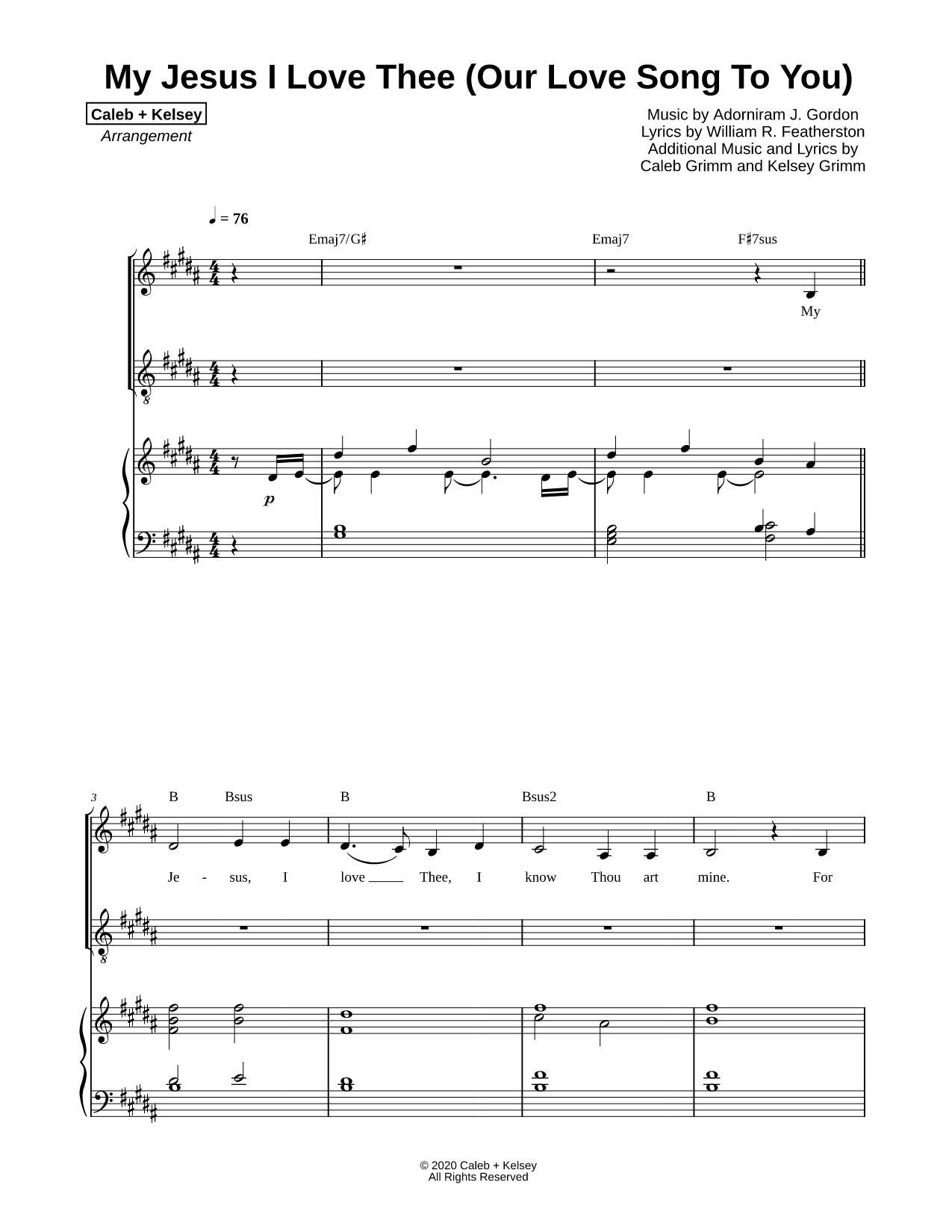 My Jesus I Love Thee (Our Love Song To You)