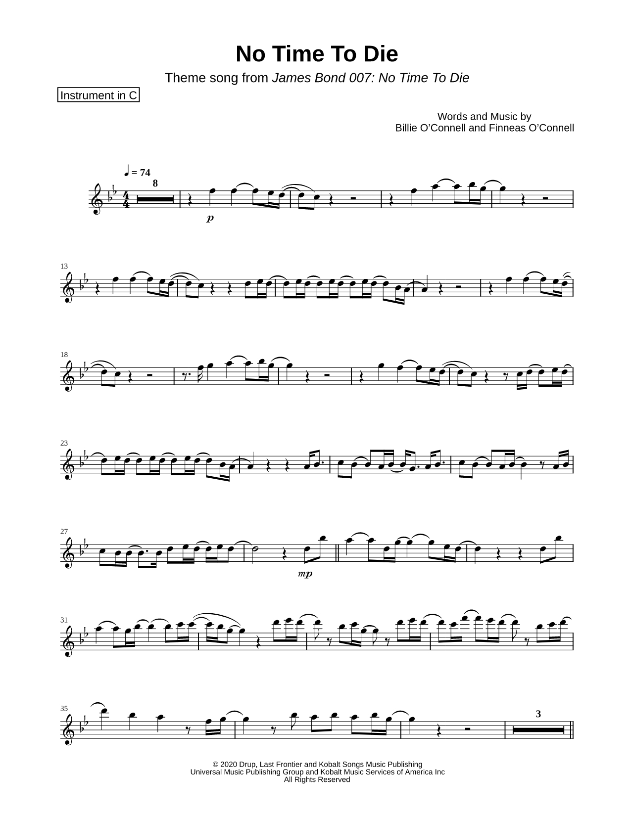 No Time to Die - C Instrument