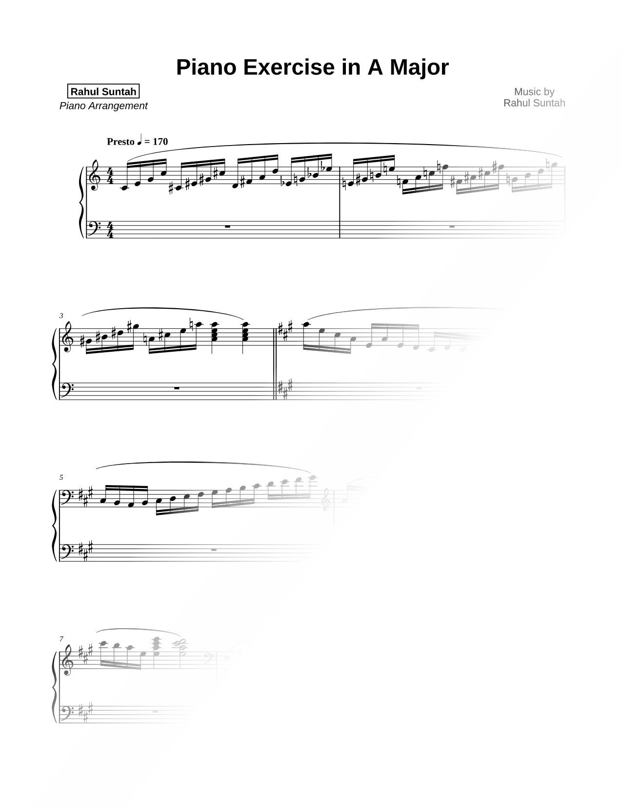 Piano Exercise in A Major