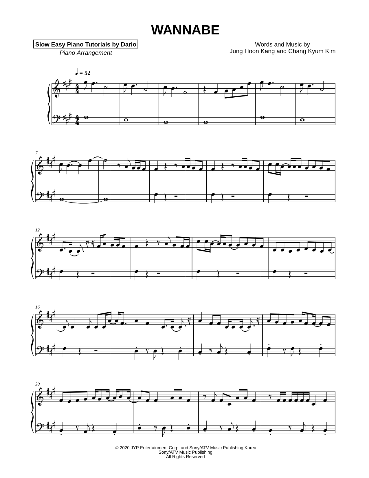 WANNABE [Slow Easy Piano Tutorial]