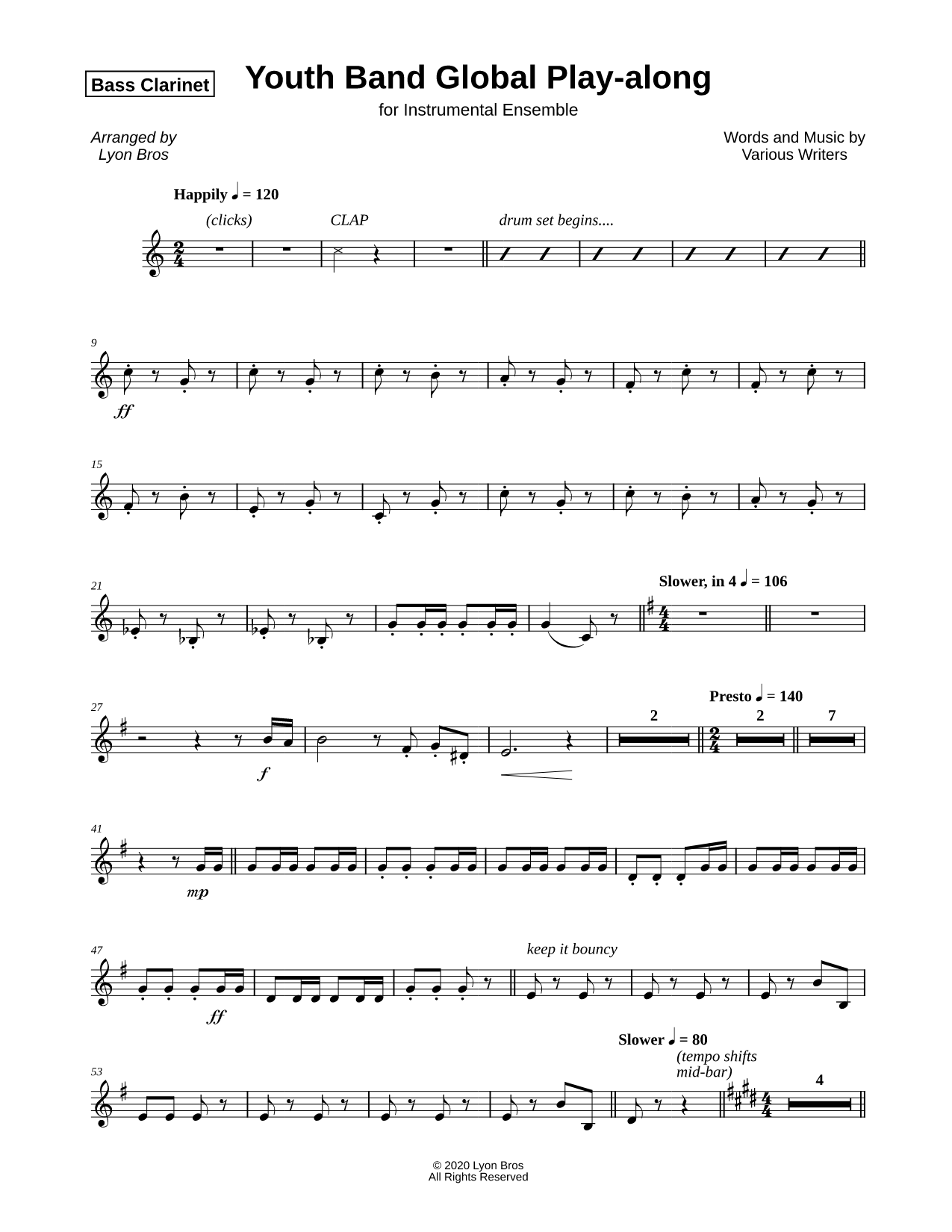 Youth Band Global Play-Along - Bass Clarinet