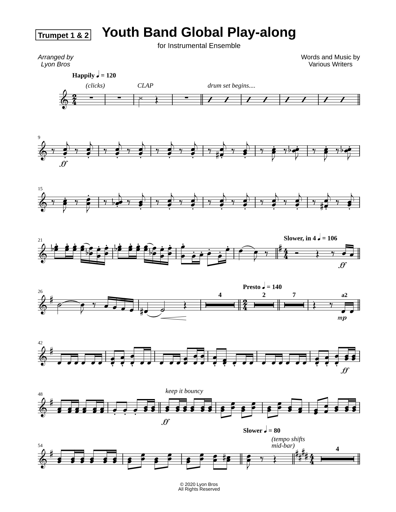 Youth Band Global Play-Along - Trumpet 1 & 2