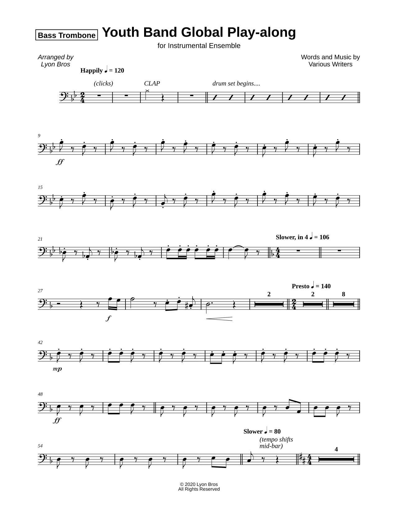 Youth Band Global Play-Along - Bass Trombone