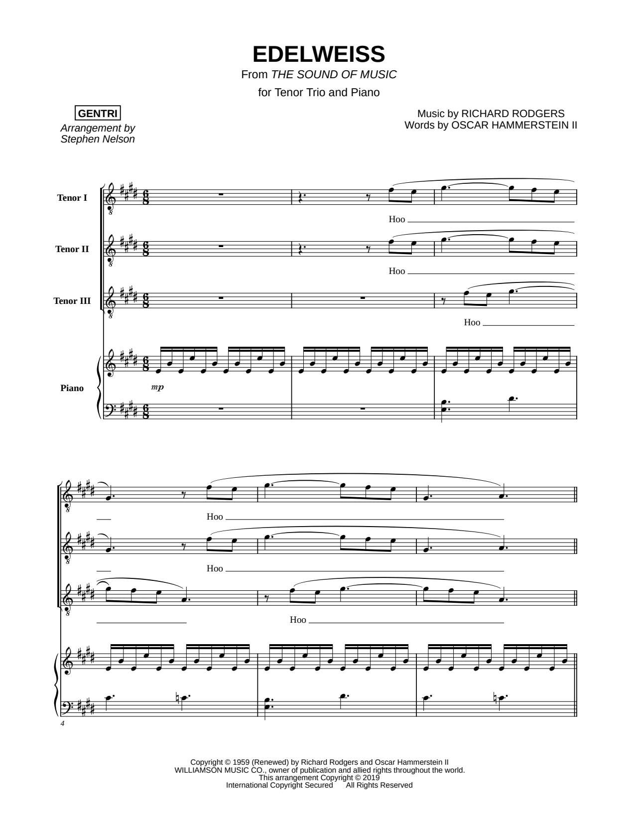 Edelweiss - Tenor Trio & Piano