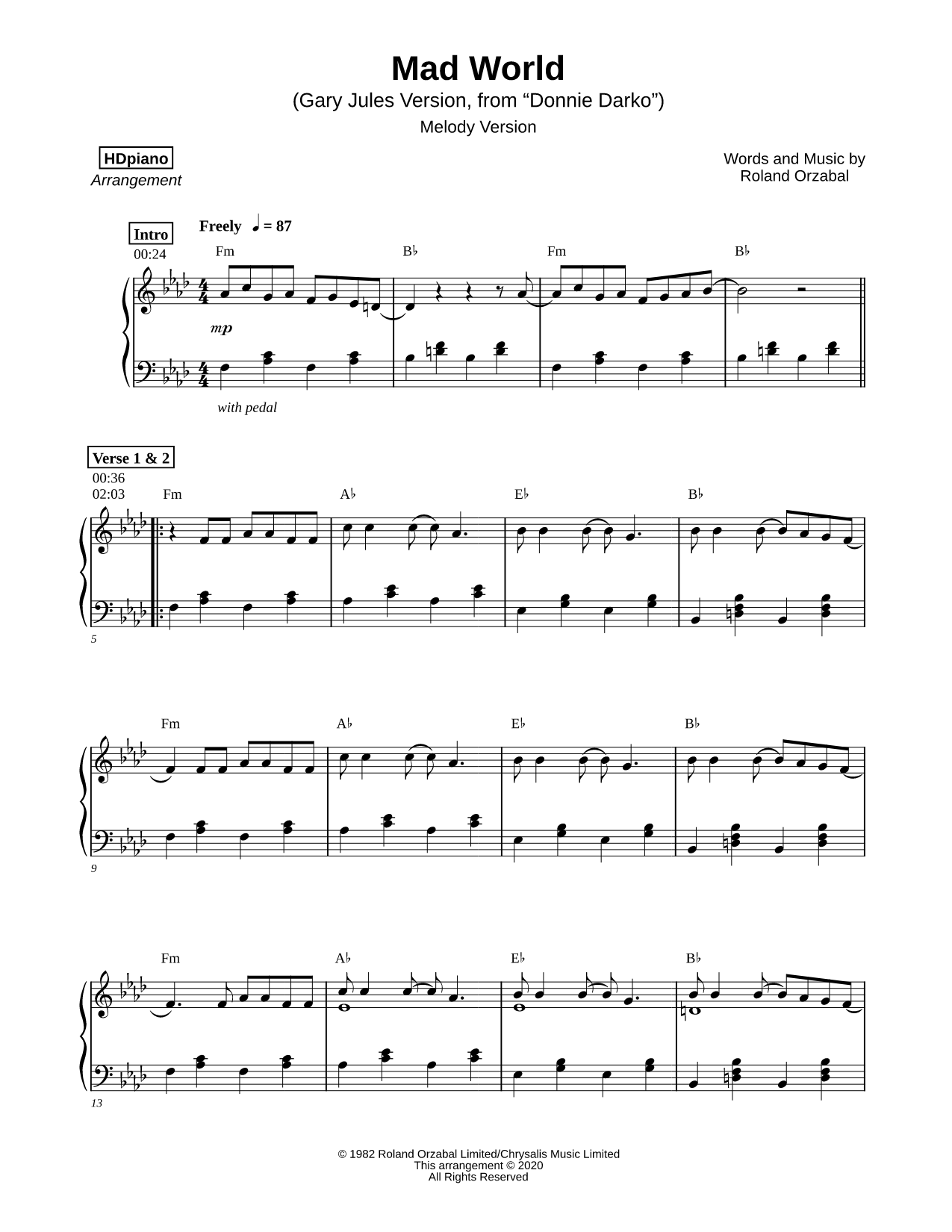 Mad World [melody version]