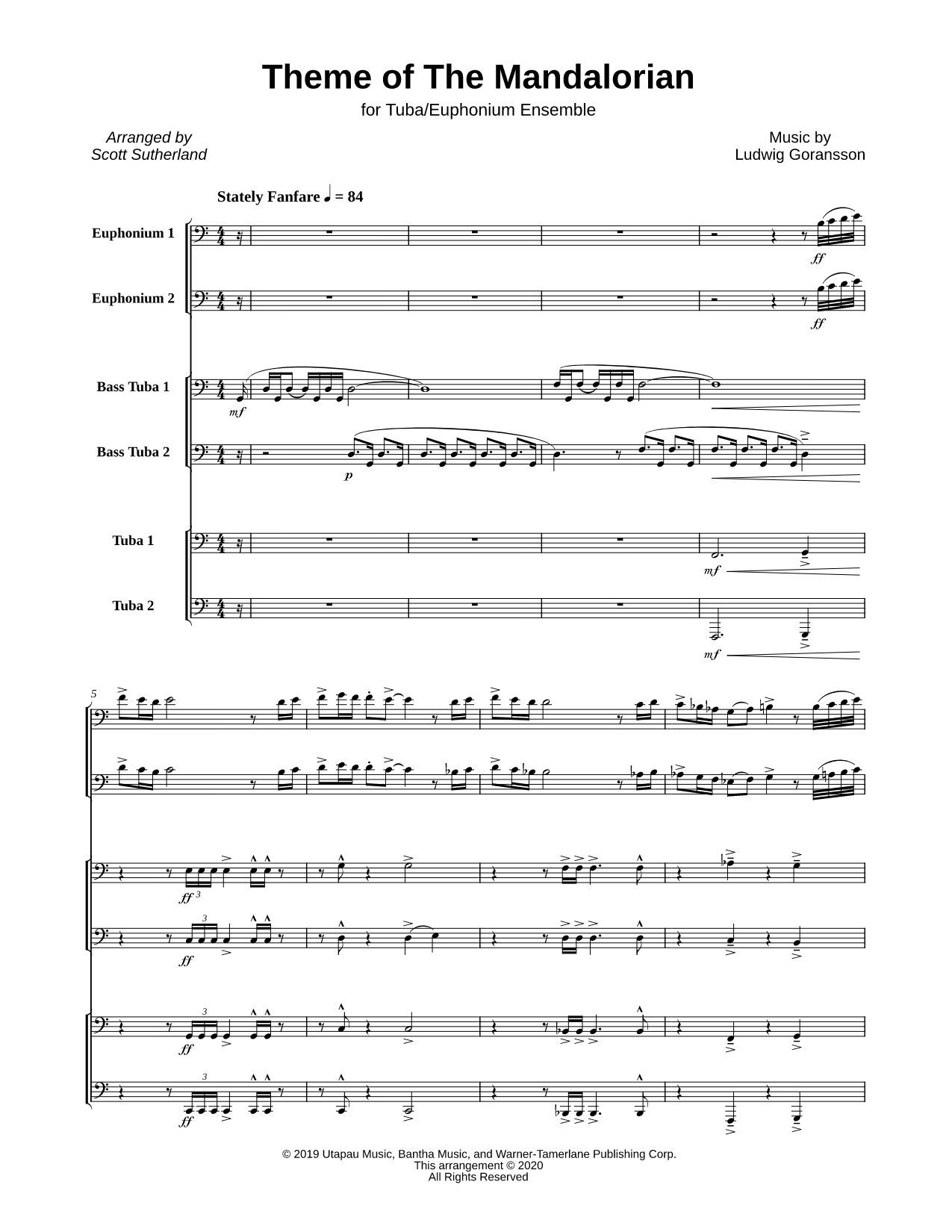 Star Wars: The Mandalorian (Main Theme) - Tuba / Euphonium Ensemble