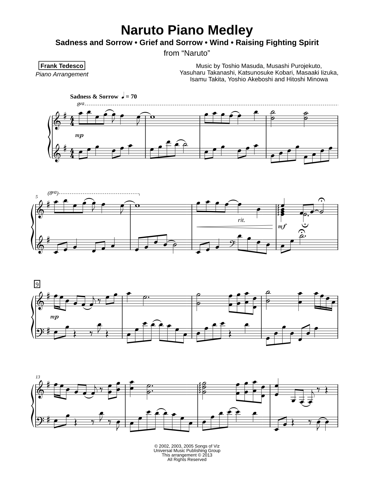 Naruto Piano Medley