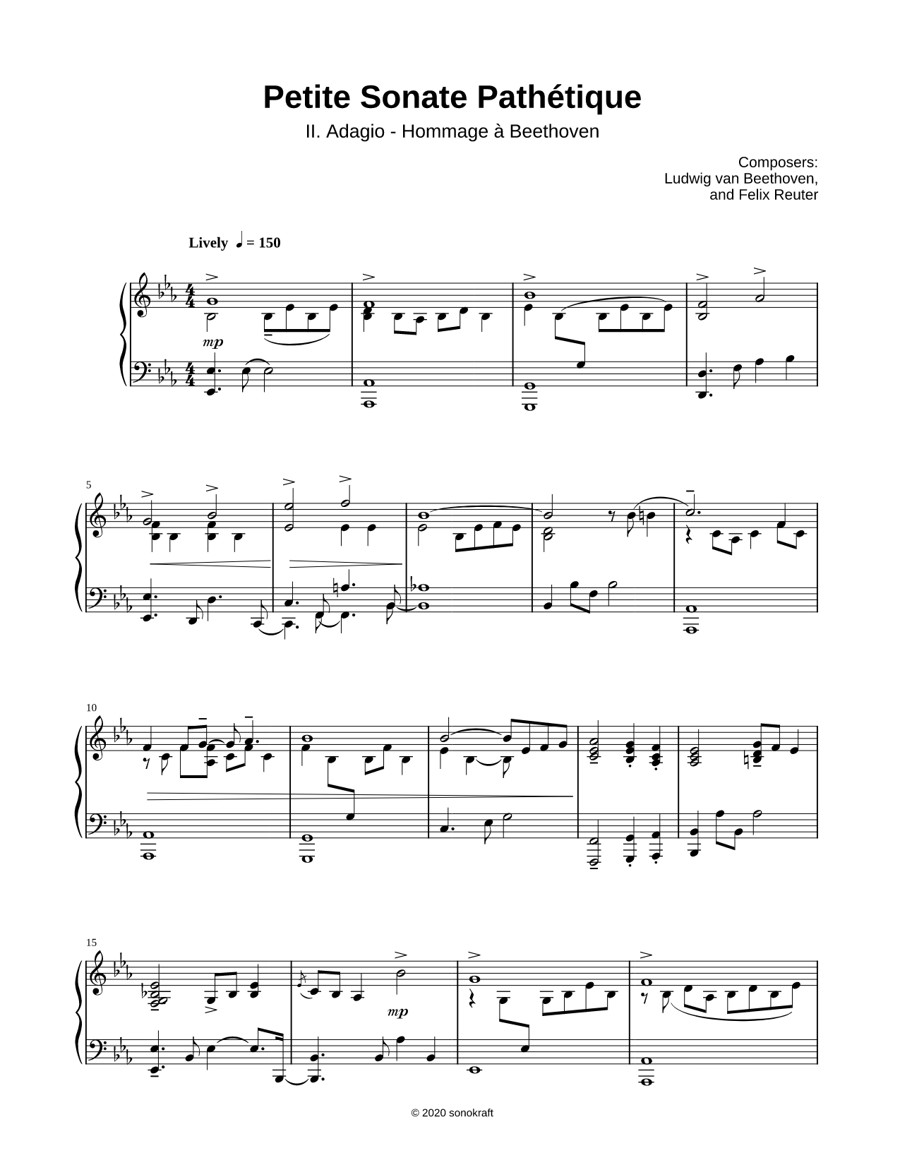 Petite Sonate Pathétique: II. Adagio - Hommage à Beethoven
