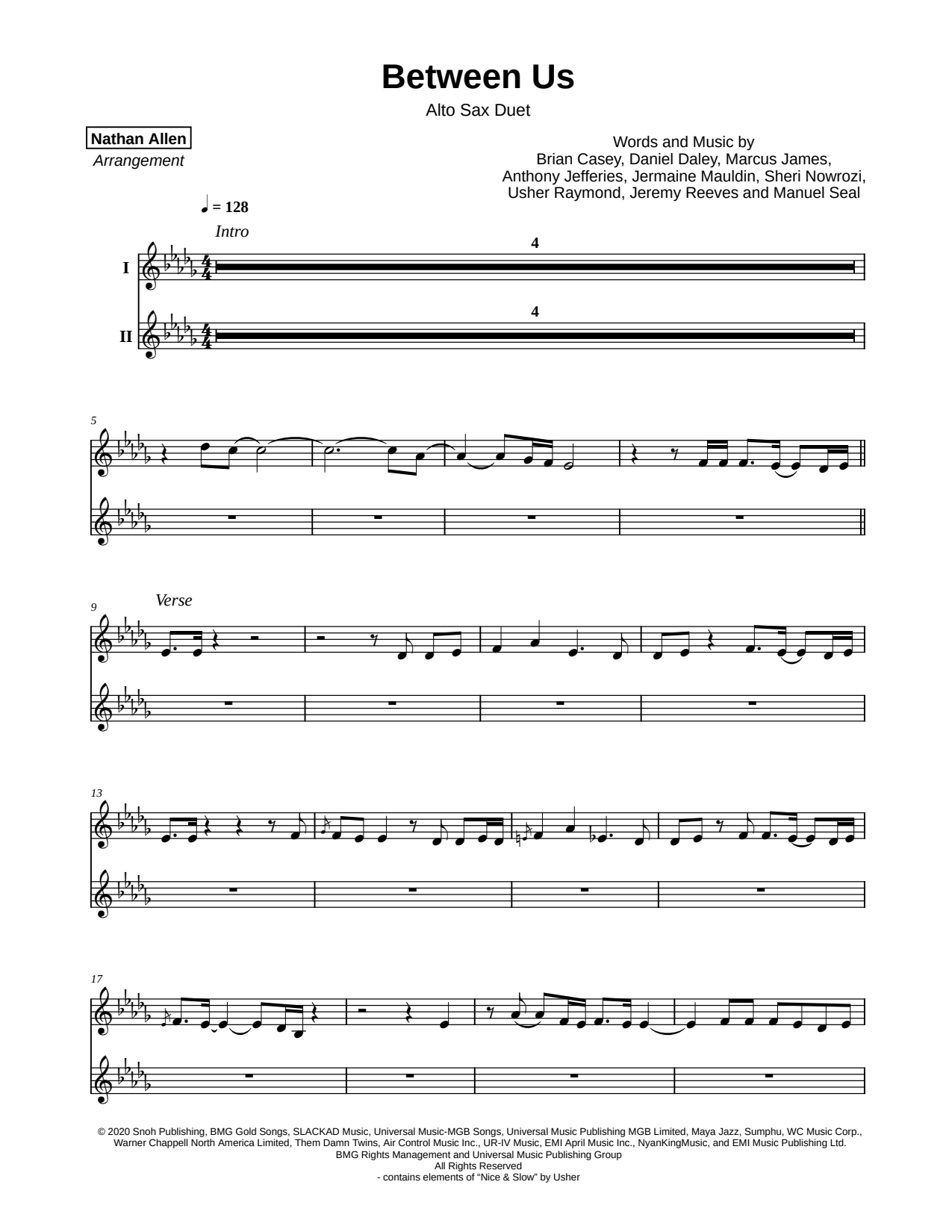 Between Us - Saxophone Duet