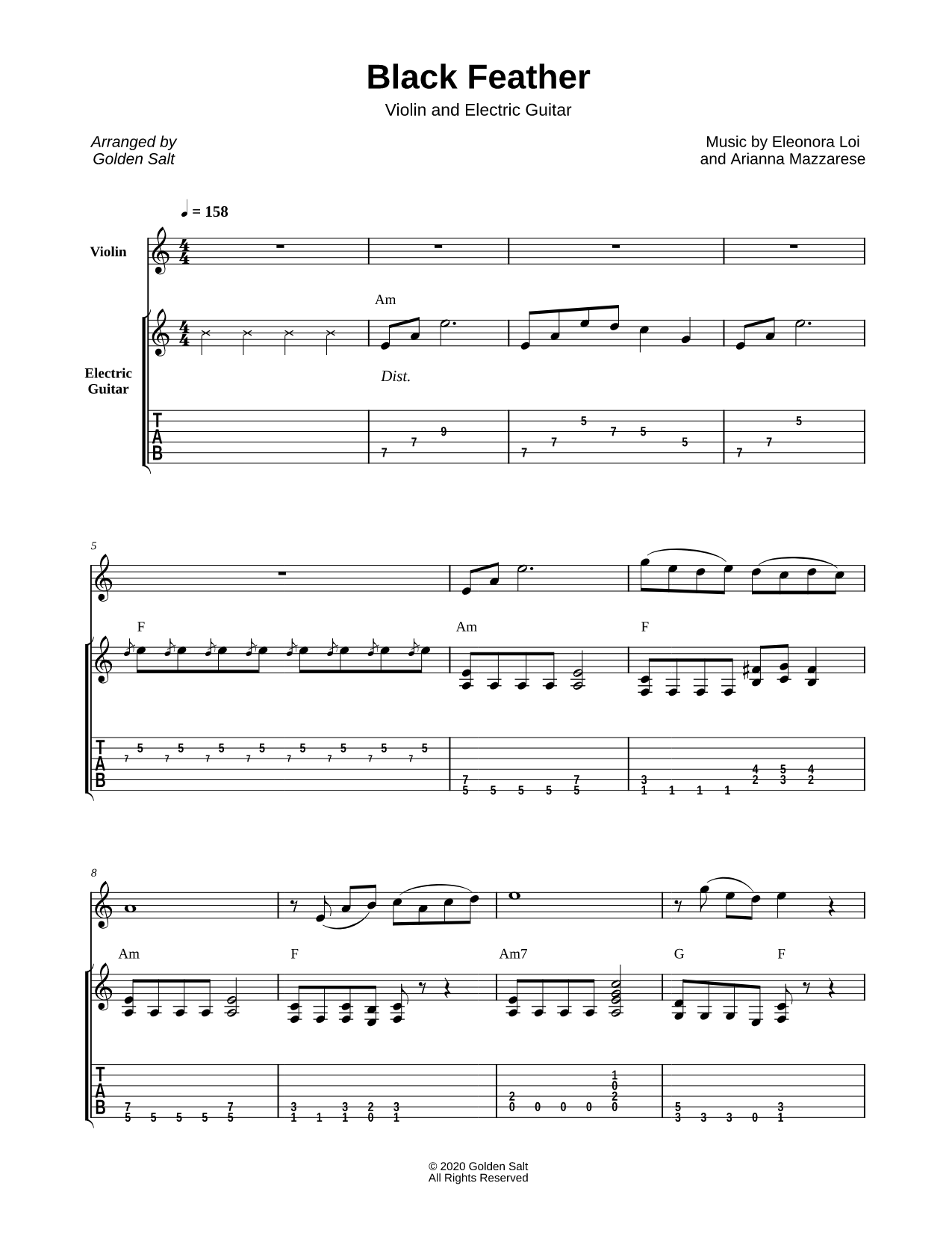 Black Feather - Violin & Guitar