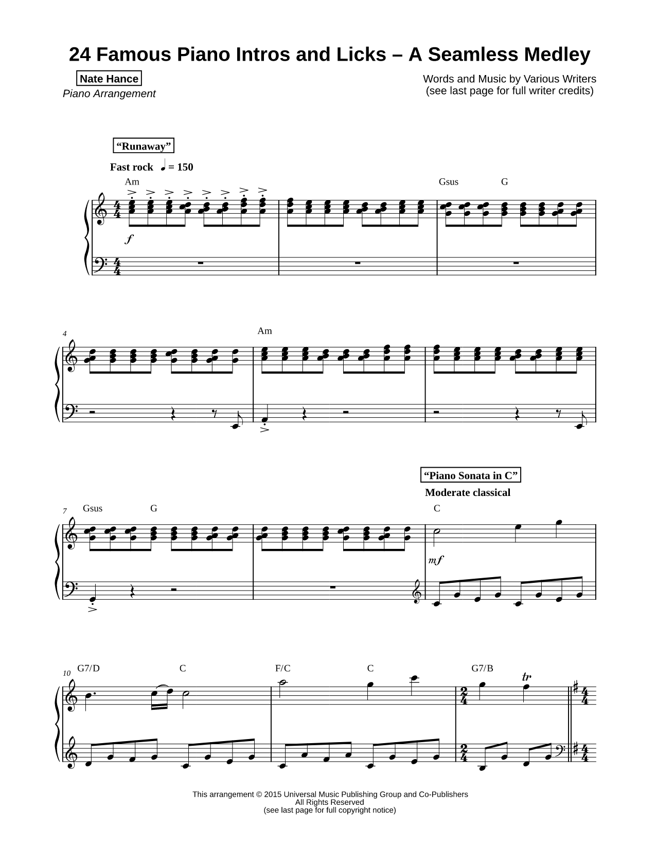 24 Famous Piano Intros and Licks - A Seamless Medley