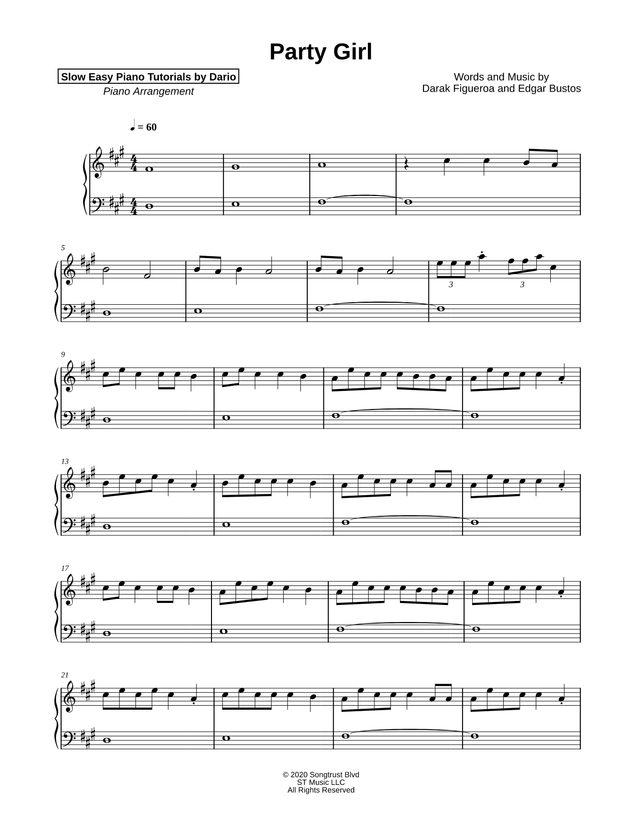 Party Girl [Slow Easy Piano Tutorial]