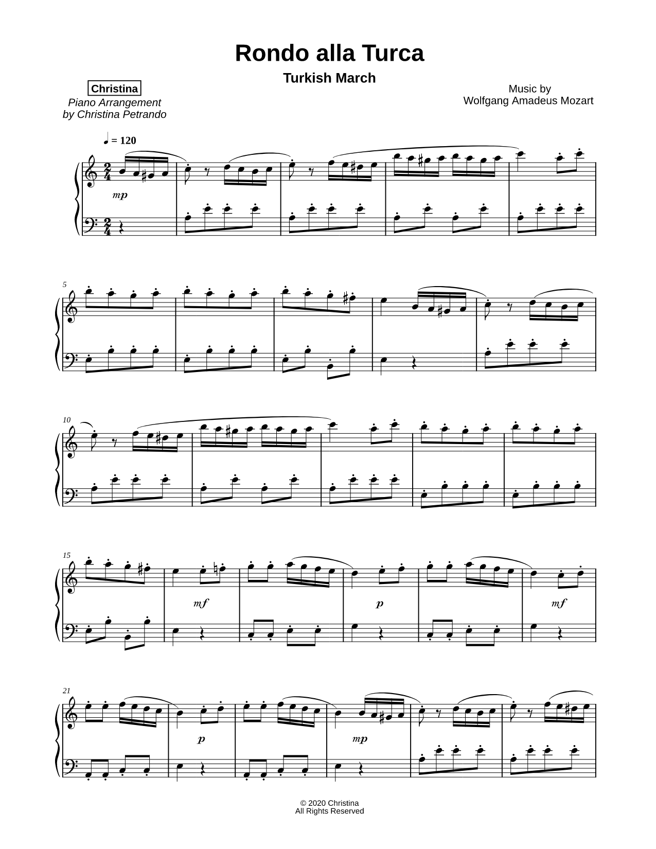 Piano Sonata in A Major, K. 331: Rondo Alla Turca