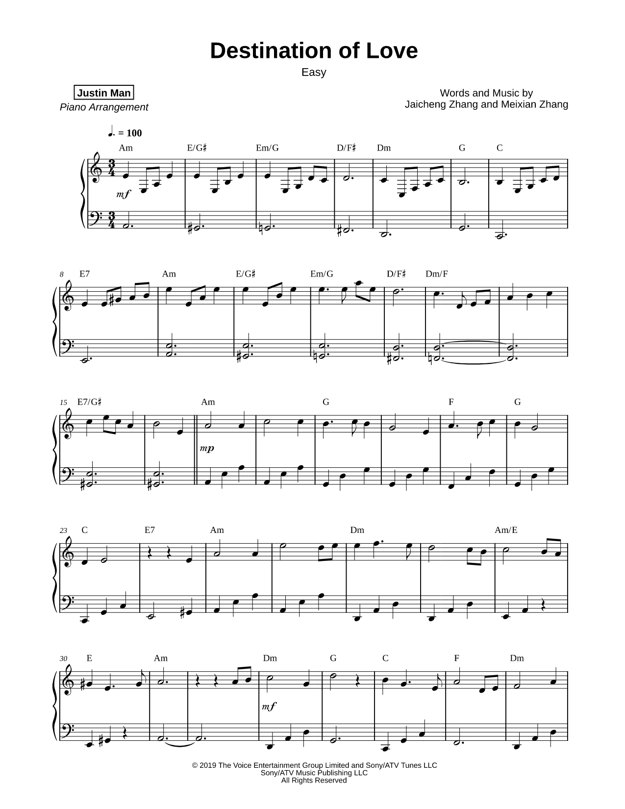 Destination of Love [easy]