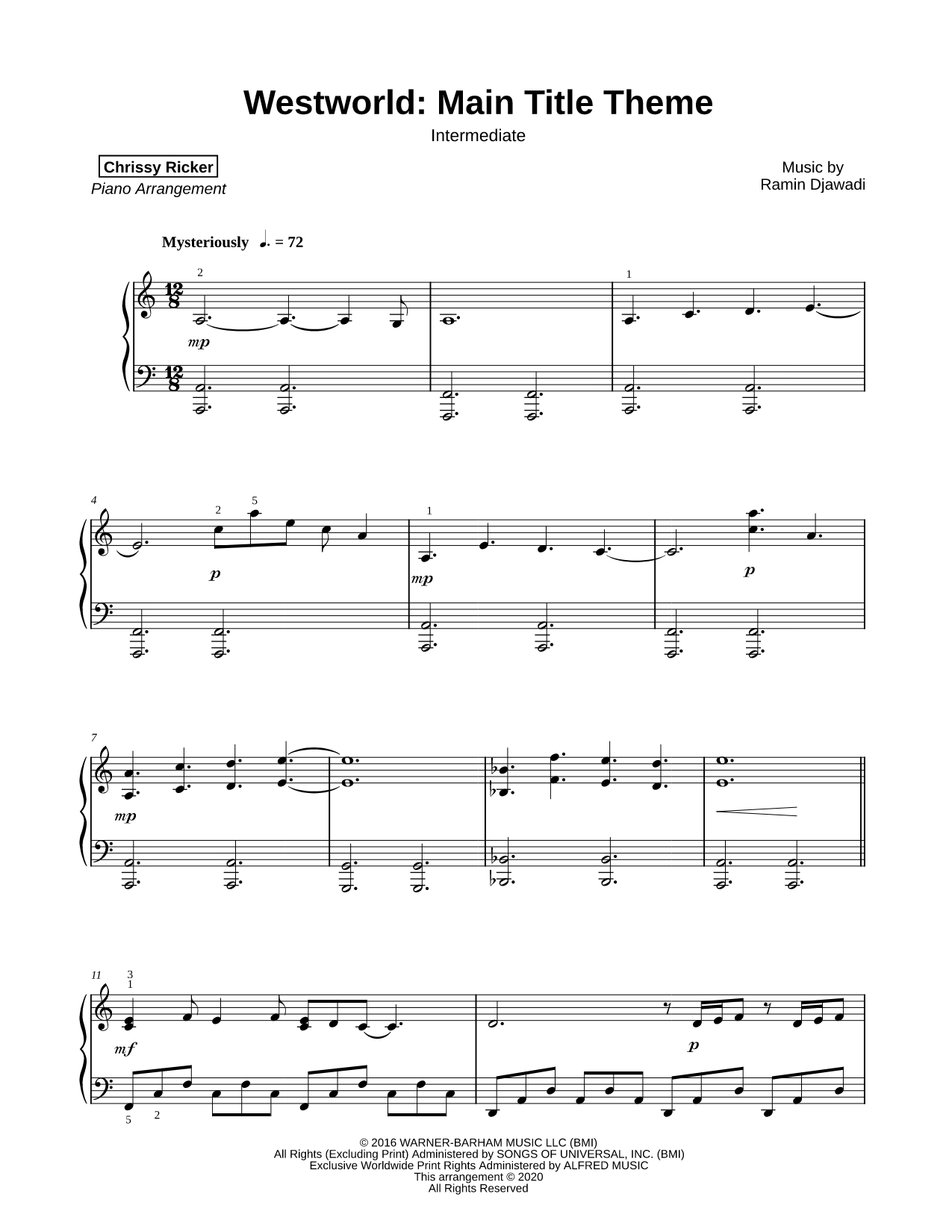 Westworld: Main Title Theme [intermediate]