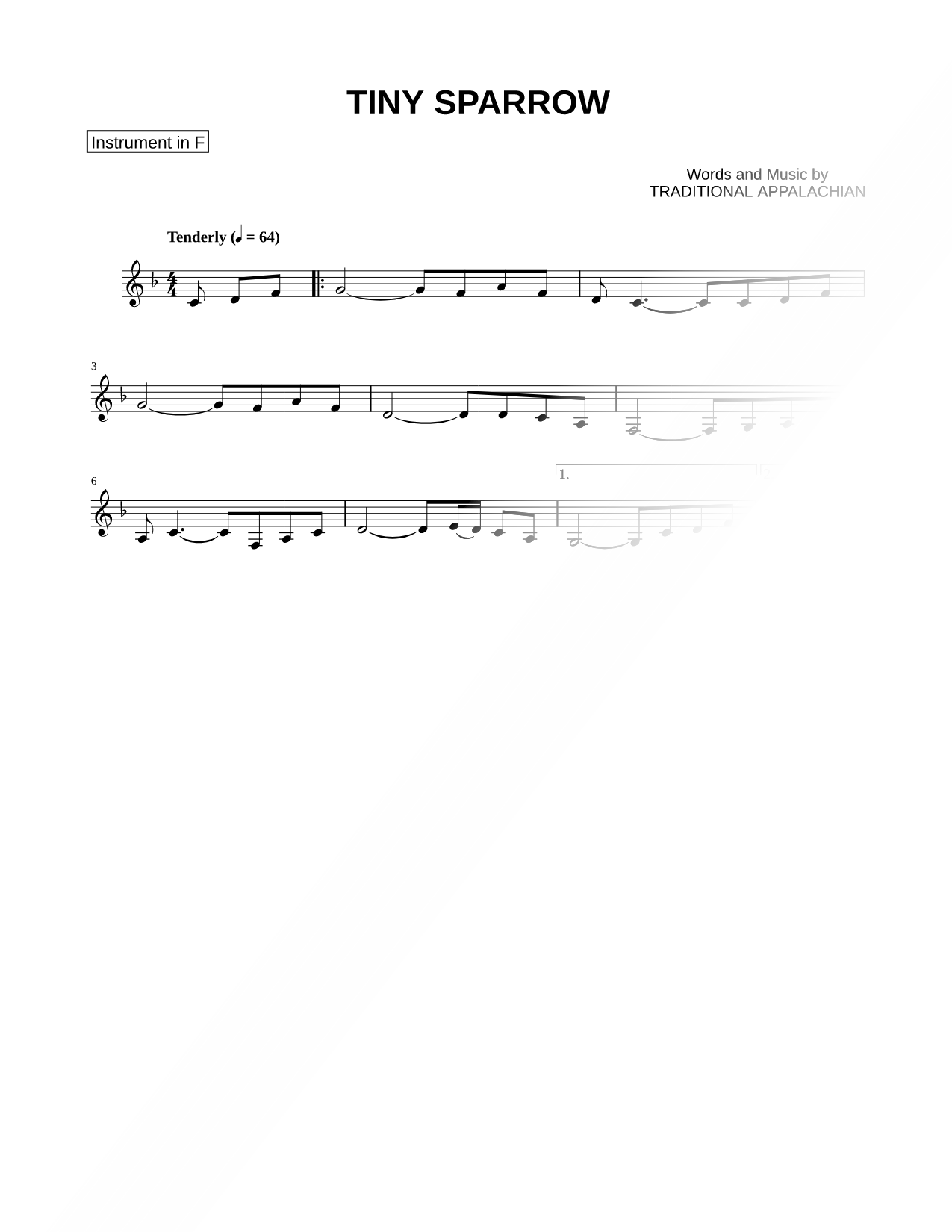 Tiny Sparrow - F Instrument