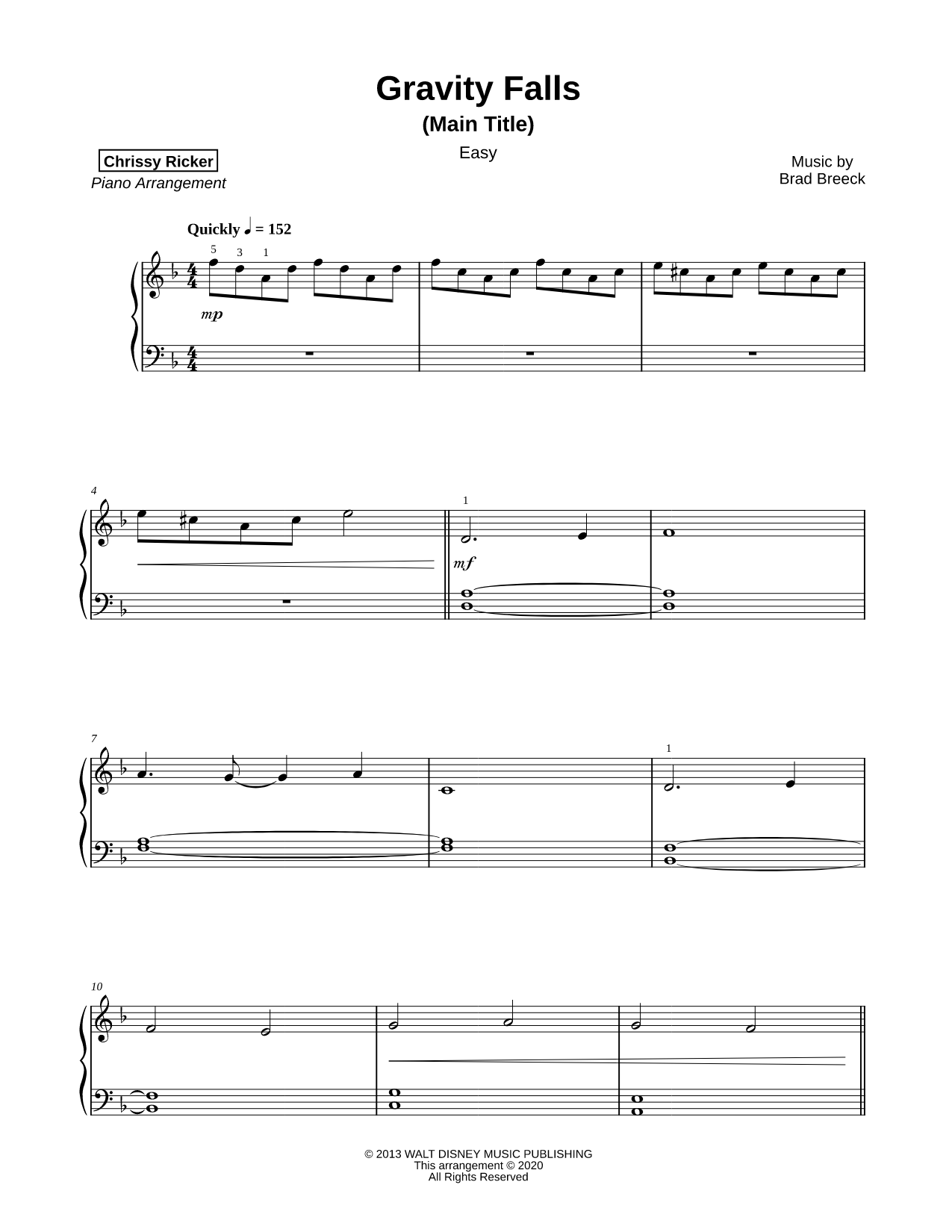 Gravity Falls (Main Title) [easy]