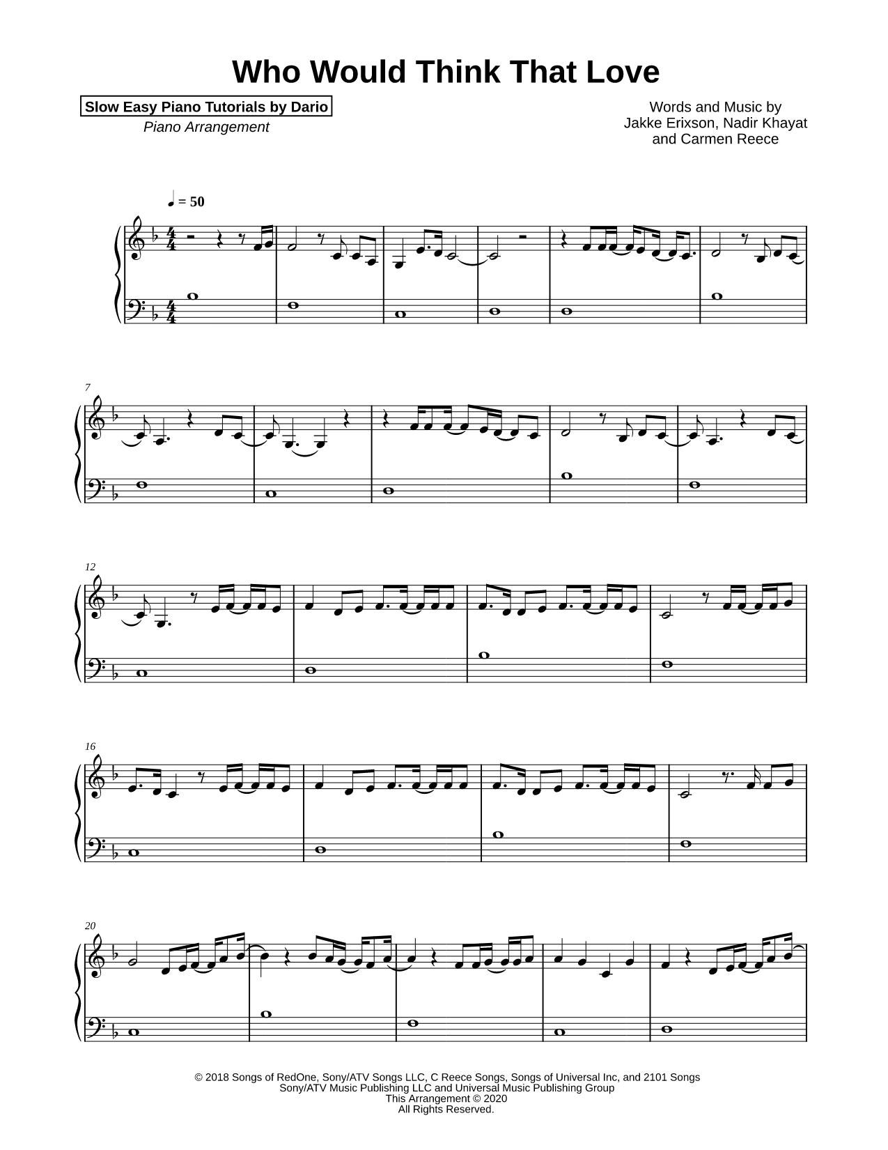 Who Would Think That Love [Slow Easy Piano Tutorial]