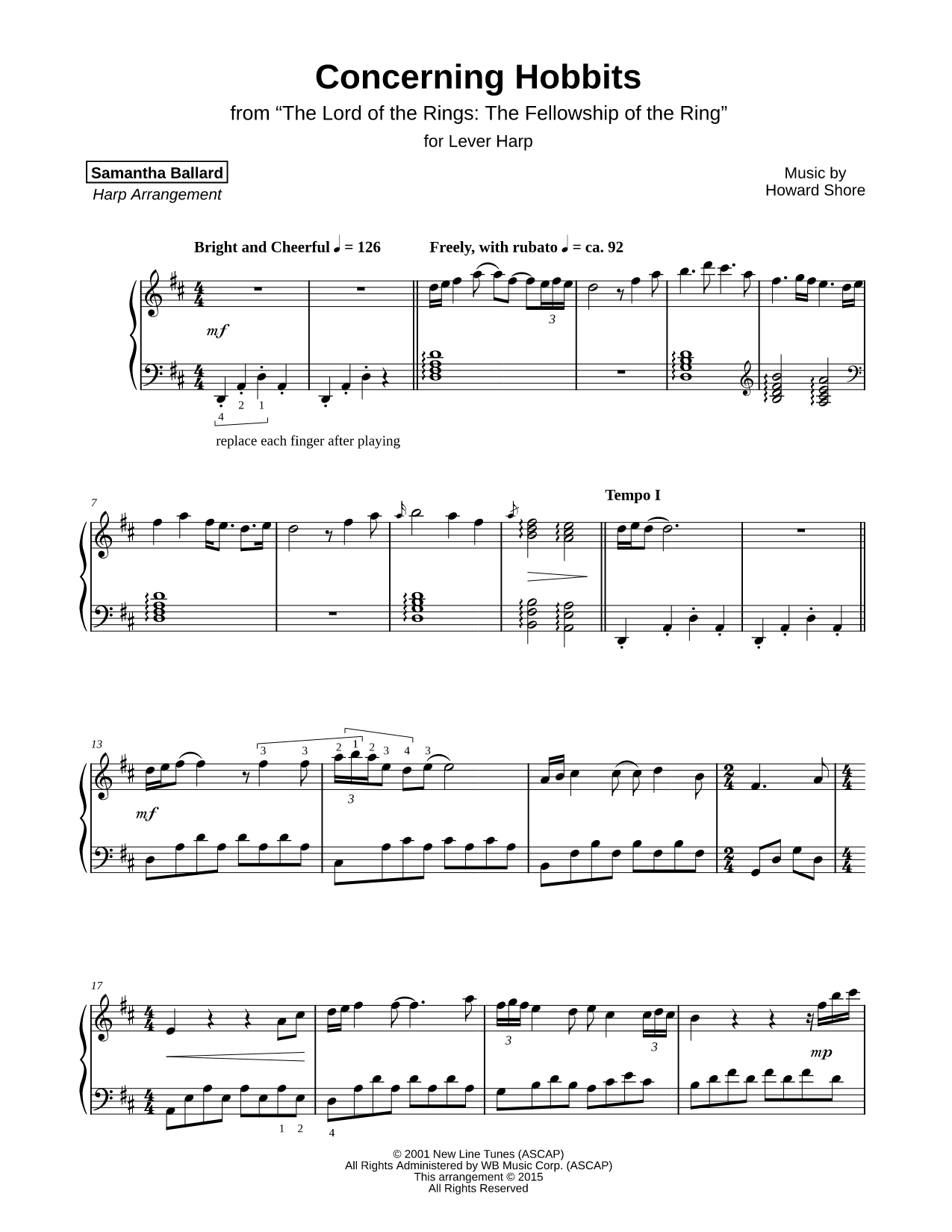 Concerning Hobbits [lever harp]