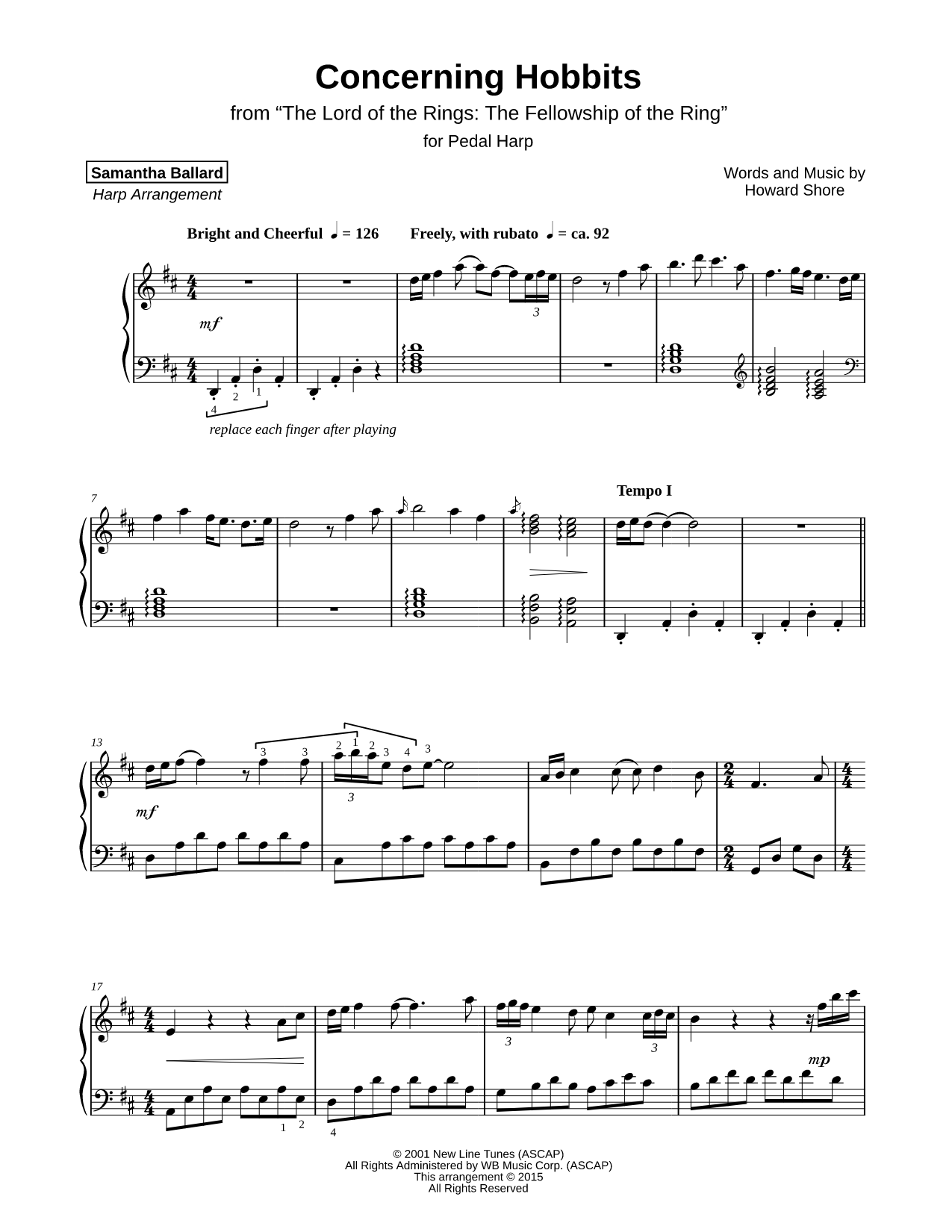 Concerning Hobbits [pedal harp]