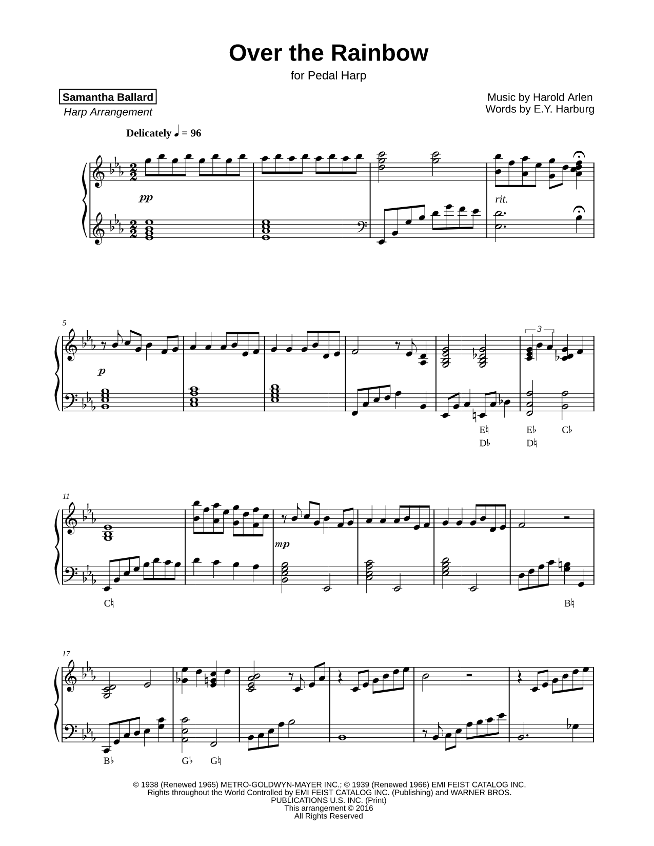 Over the Rainbow [pedal harp]