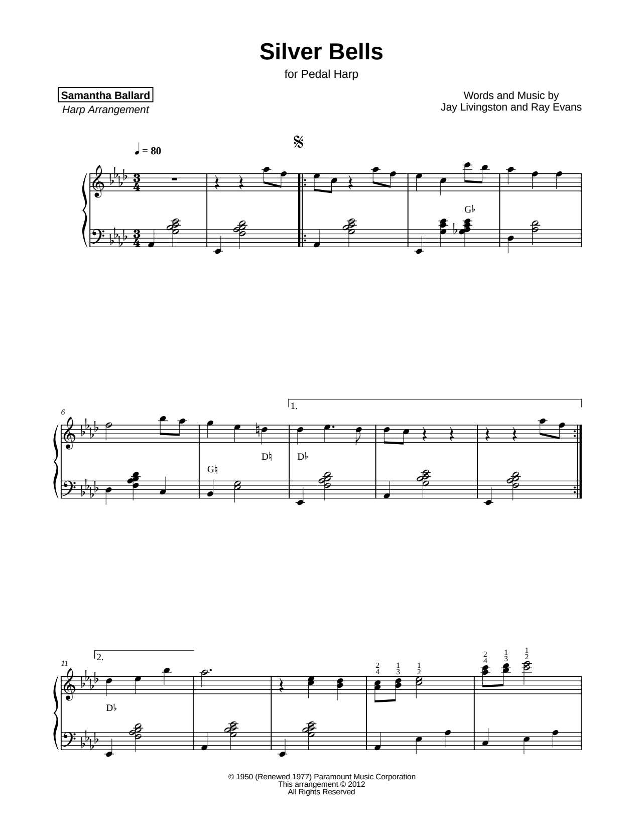 Silver Bells [pedal harp]