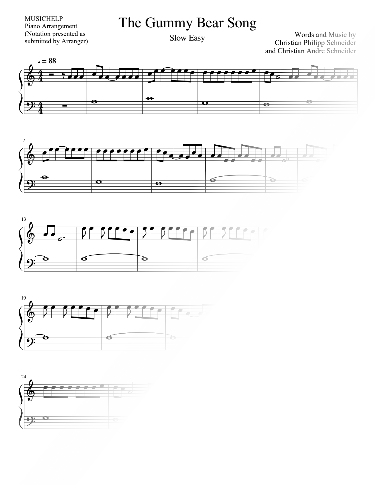 The Gummy Bear Song [slow easy]