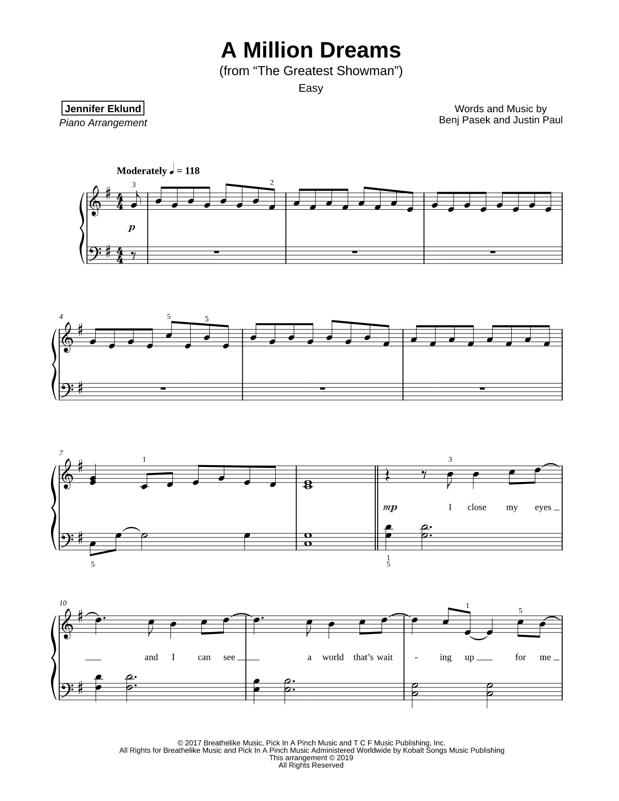 A Million Dreams [easy]