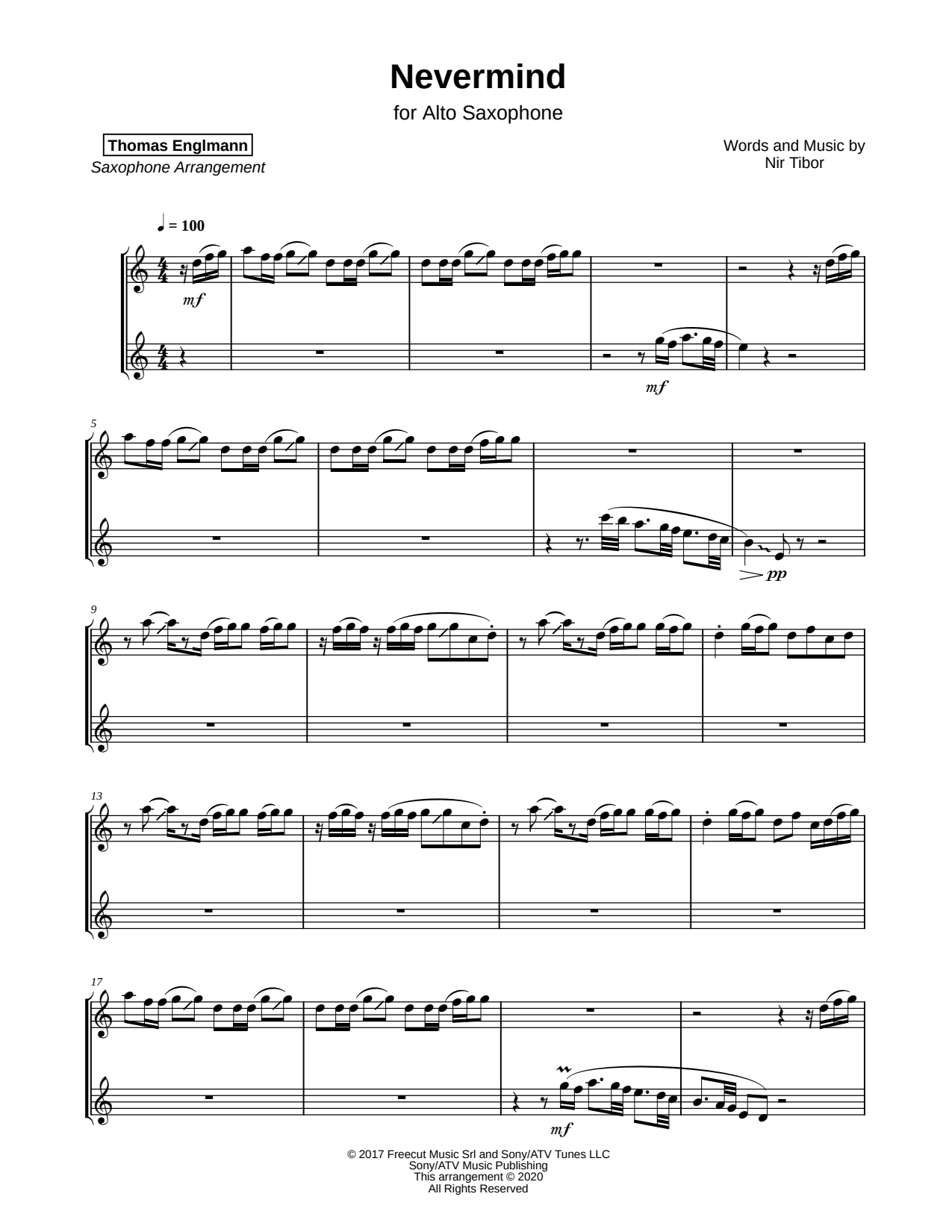 Nevermind - Alto Saxophone Duet